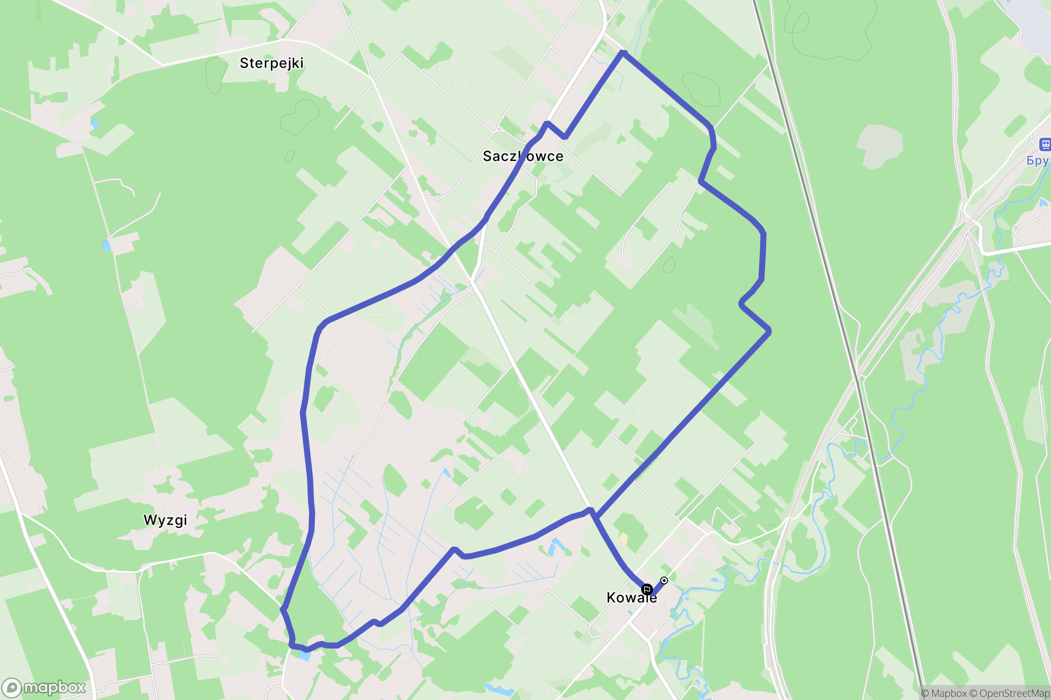 Kowale: mapa trasy - Poland