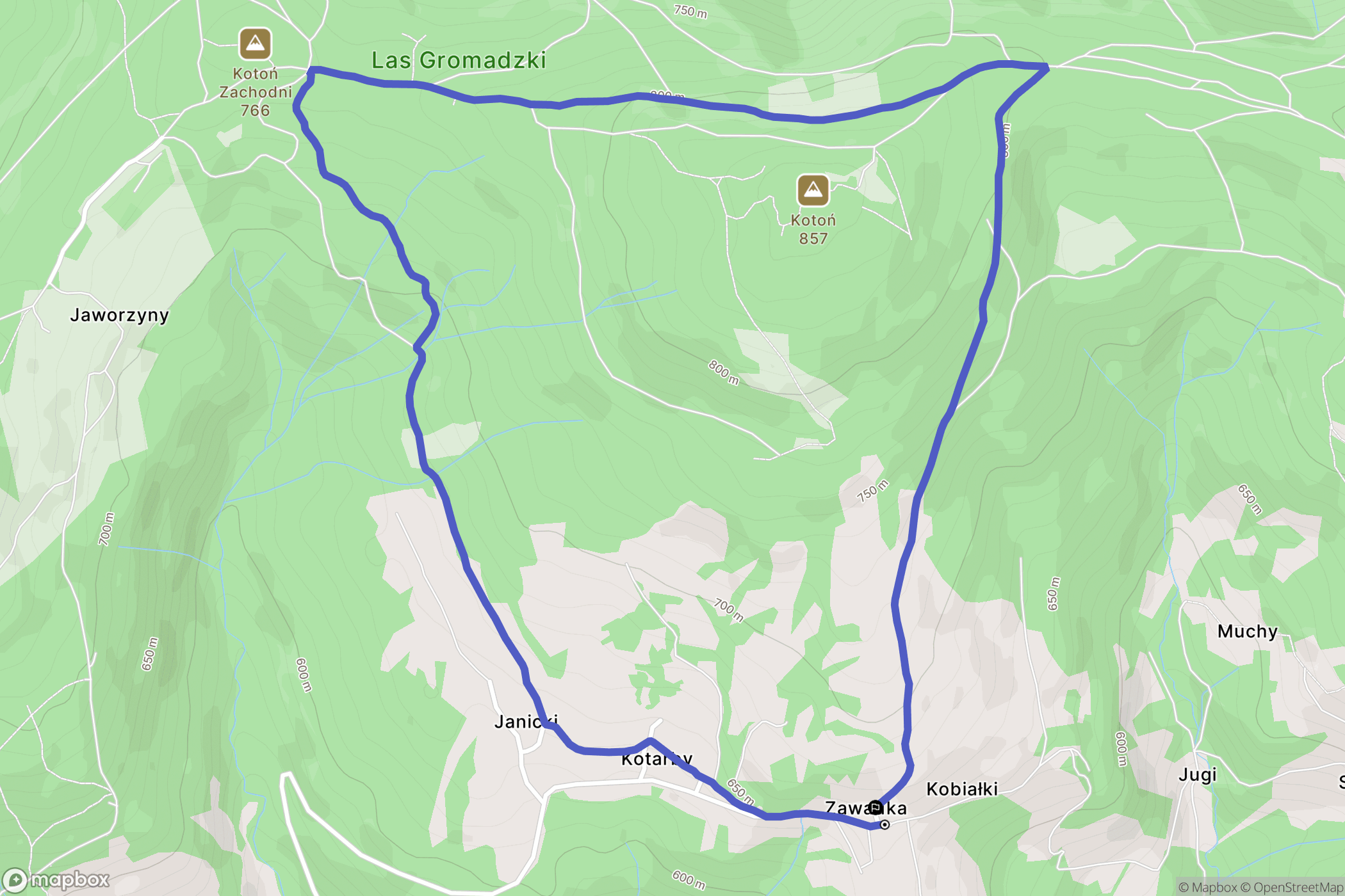 Zawadka: mapa trasy - Poland