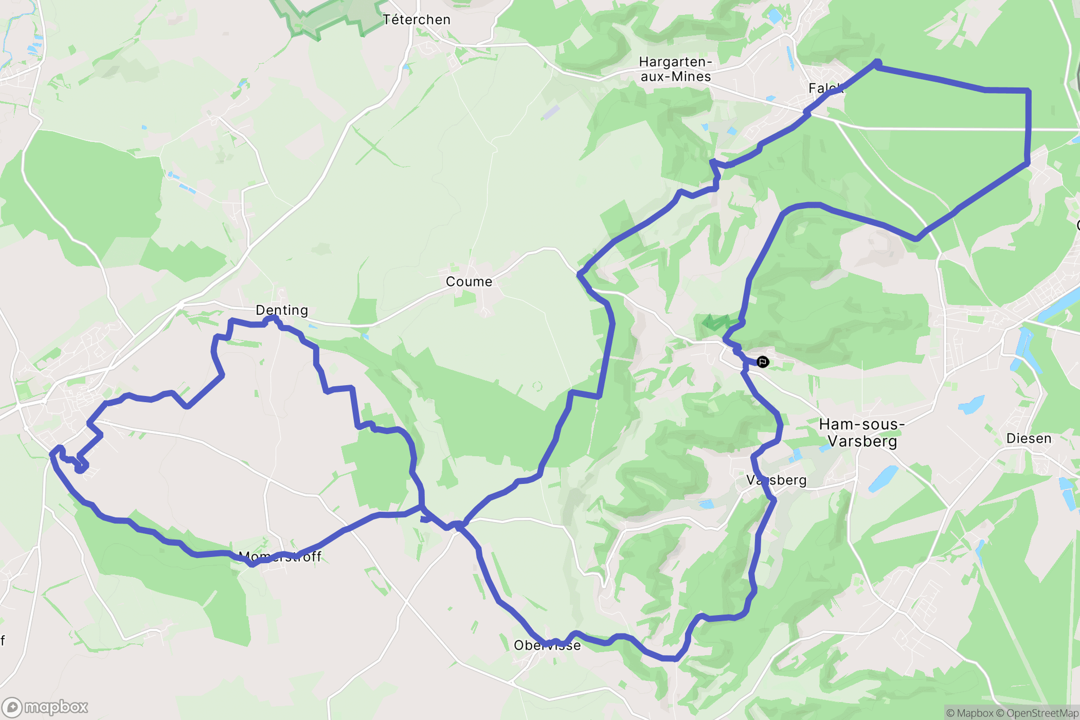 Guerting : carte du parcours de randonnée - France