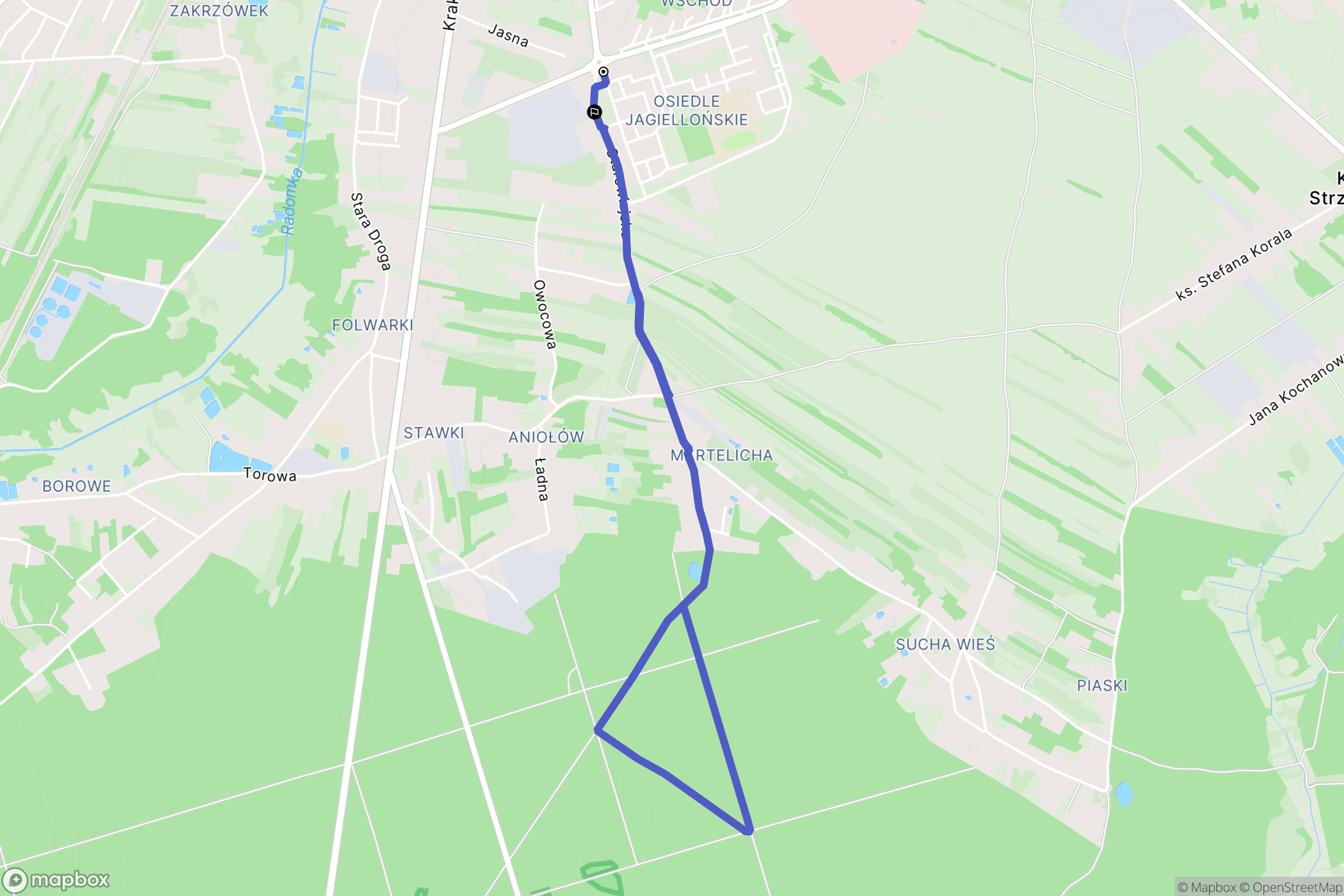 Radomsko: mapa trasy - Poland