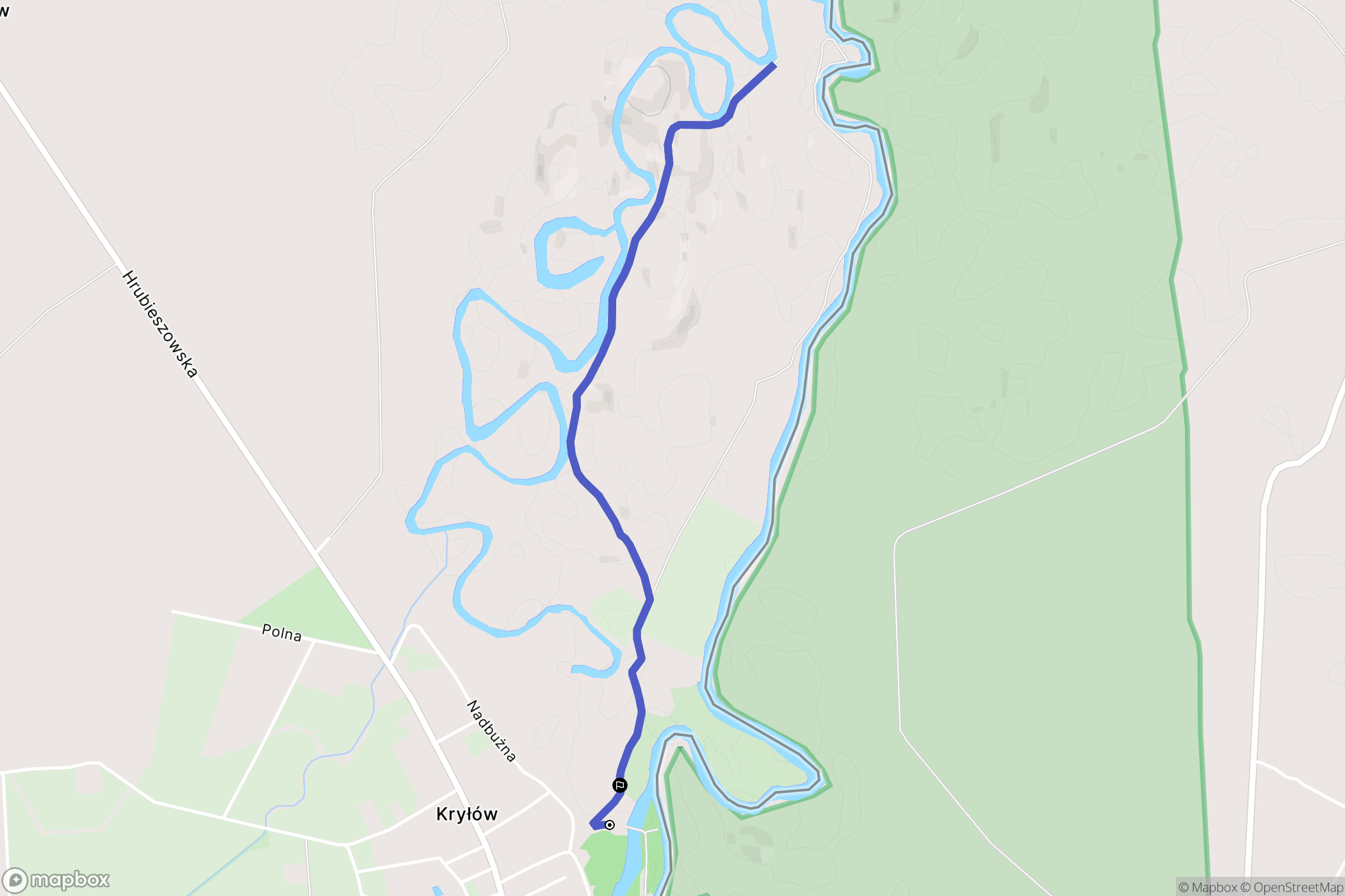 Kryłów: mapa trasy - Poland