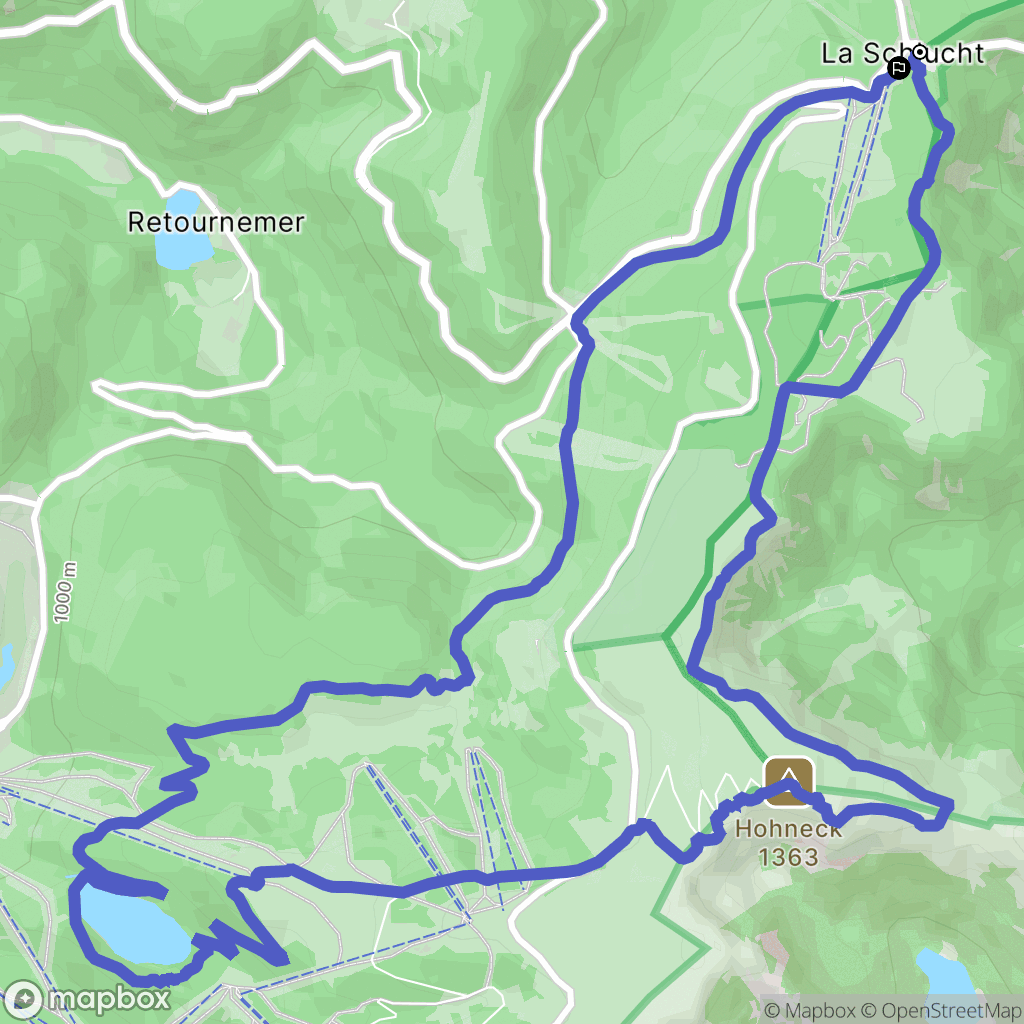 Le Valtin : carte du parcours de randonnée - France