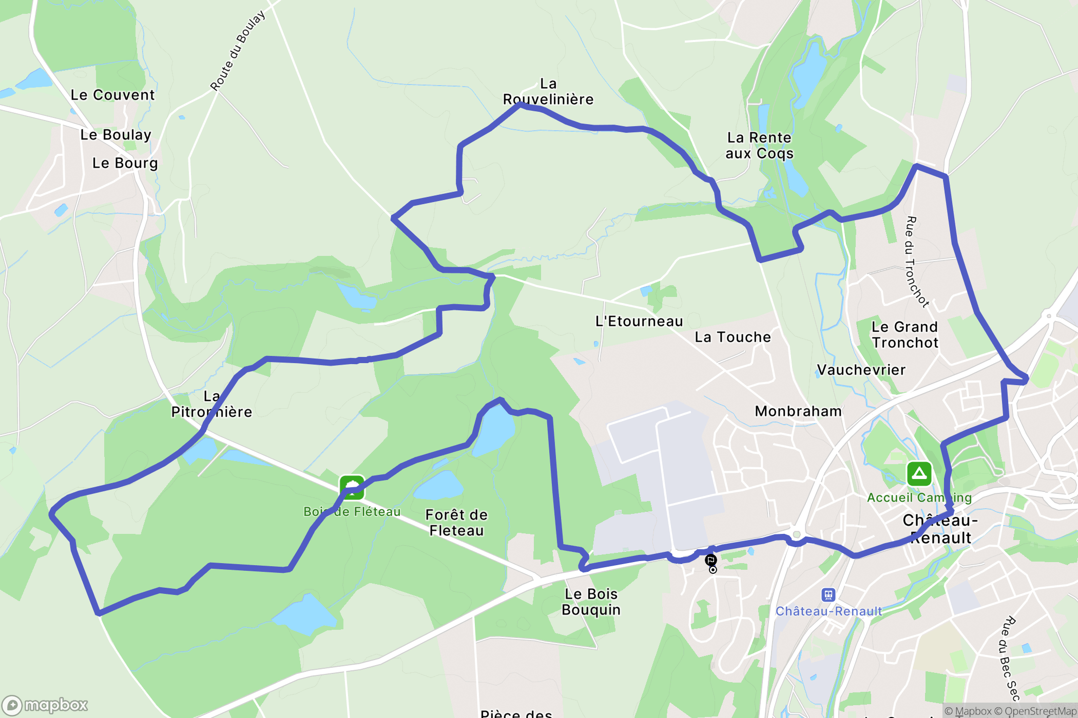 Château-Renault : carte du parcours de randonnée - France