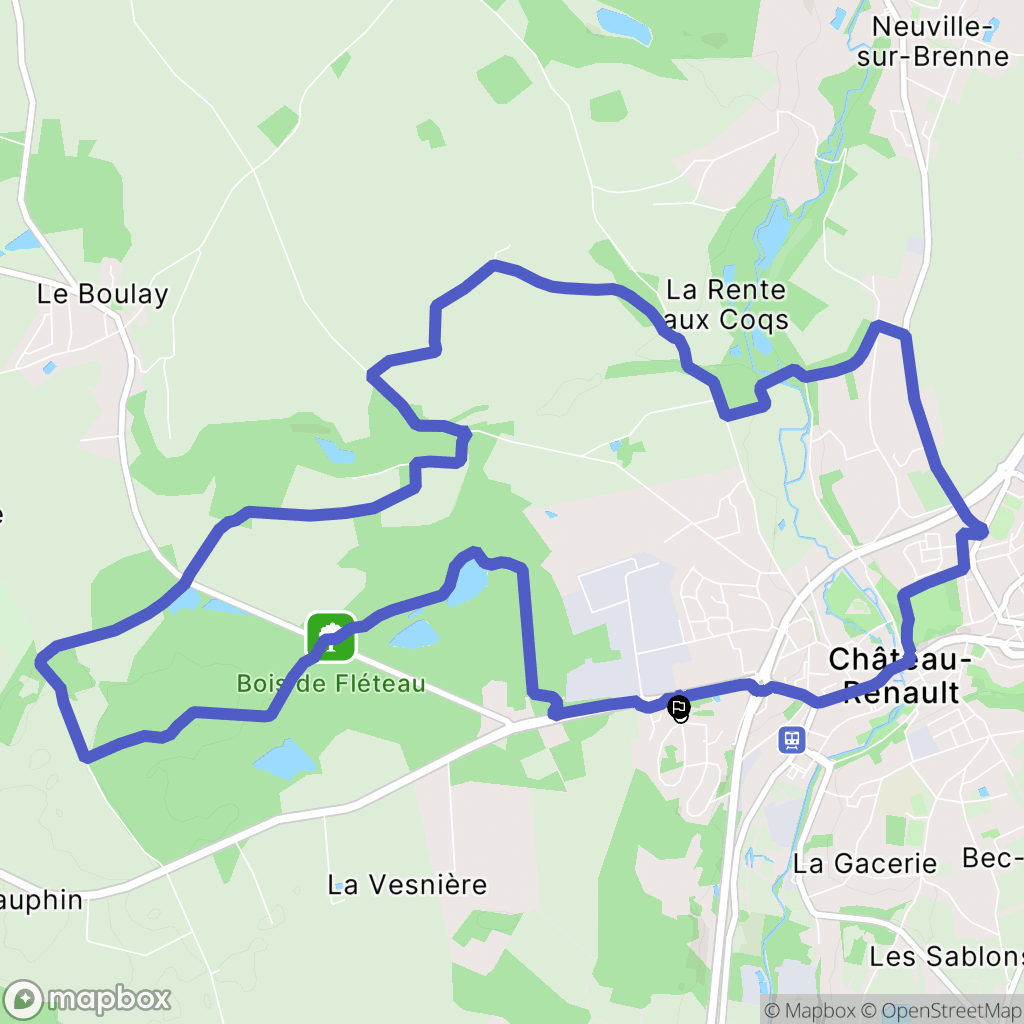 Château-Renault : carte du parcours de randonnée - France