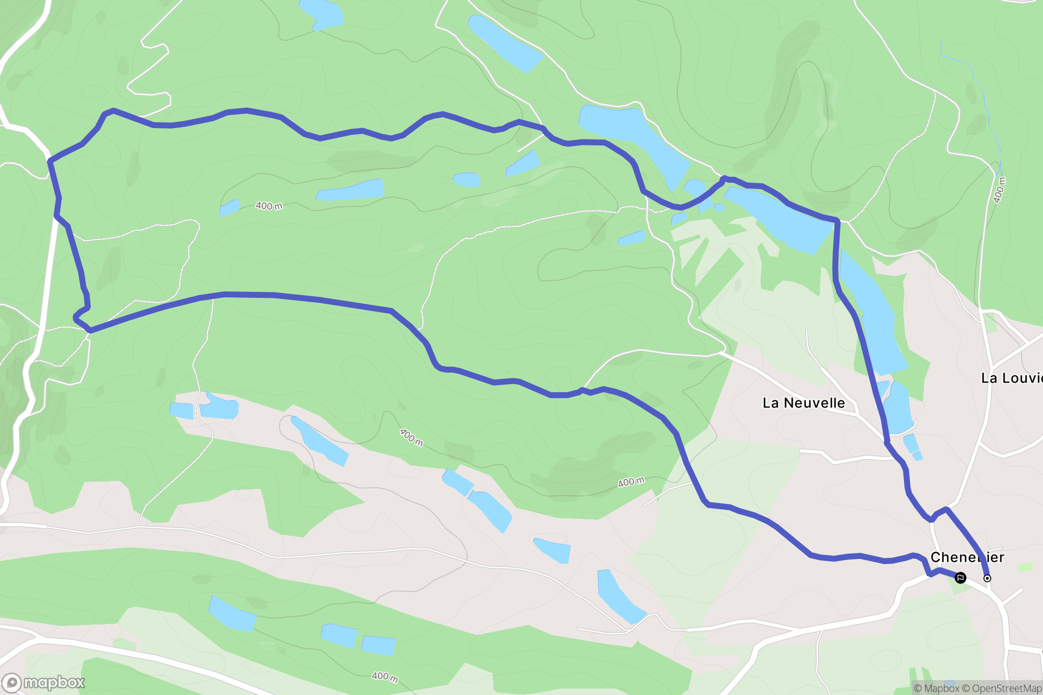 Chenebier : carte du parcours de randonnée - France