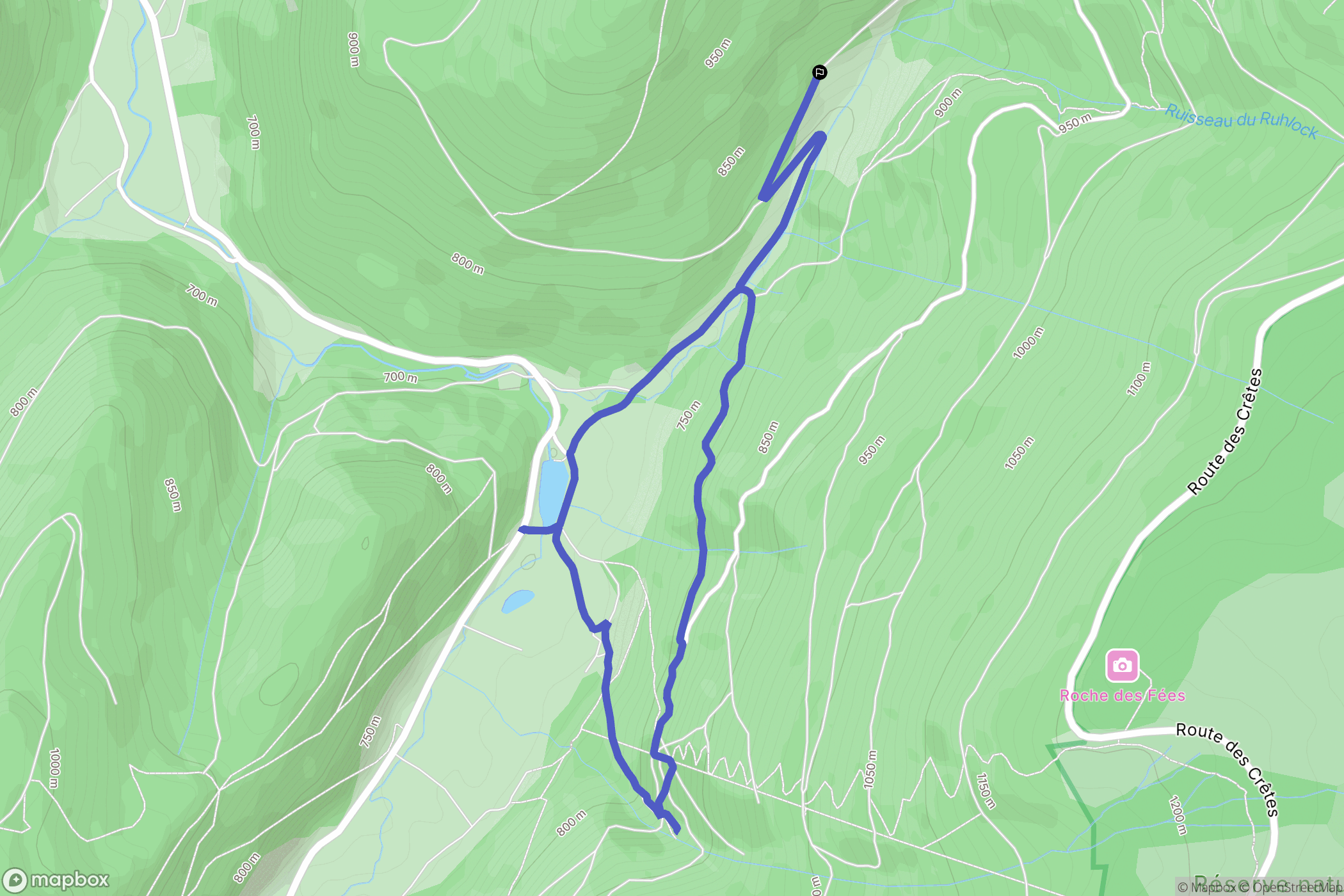Plainfaing : carte du parcours de randonnée - France