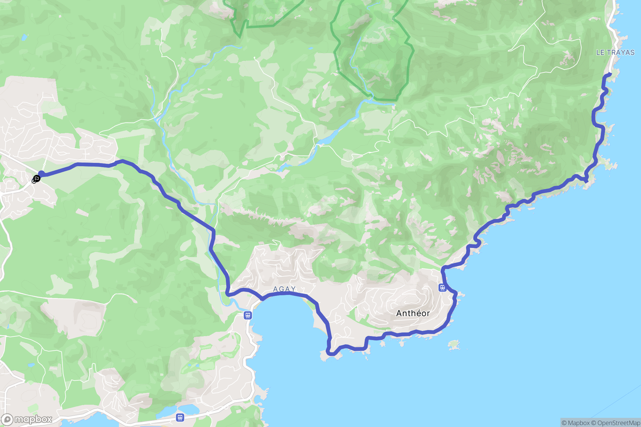 Saint-Raphaël : carte du parcours de randonnée - France