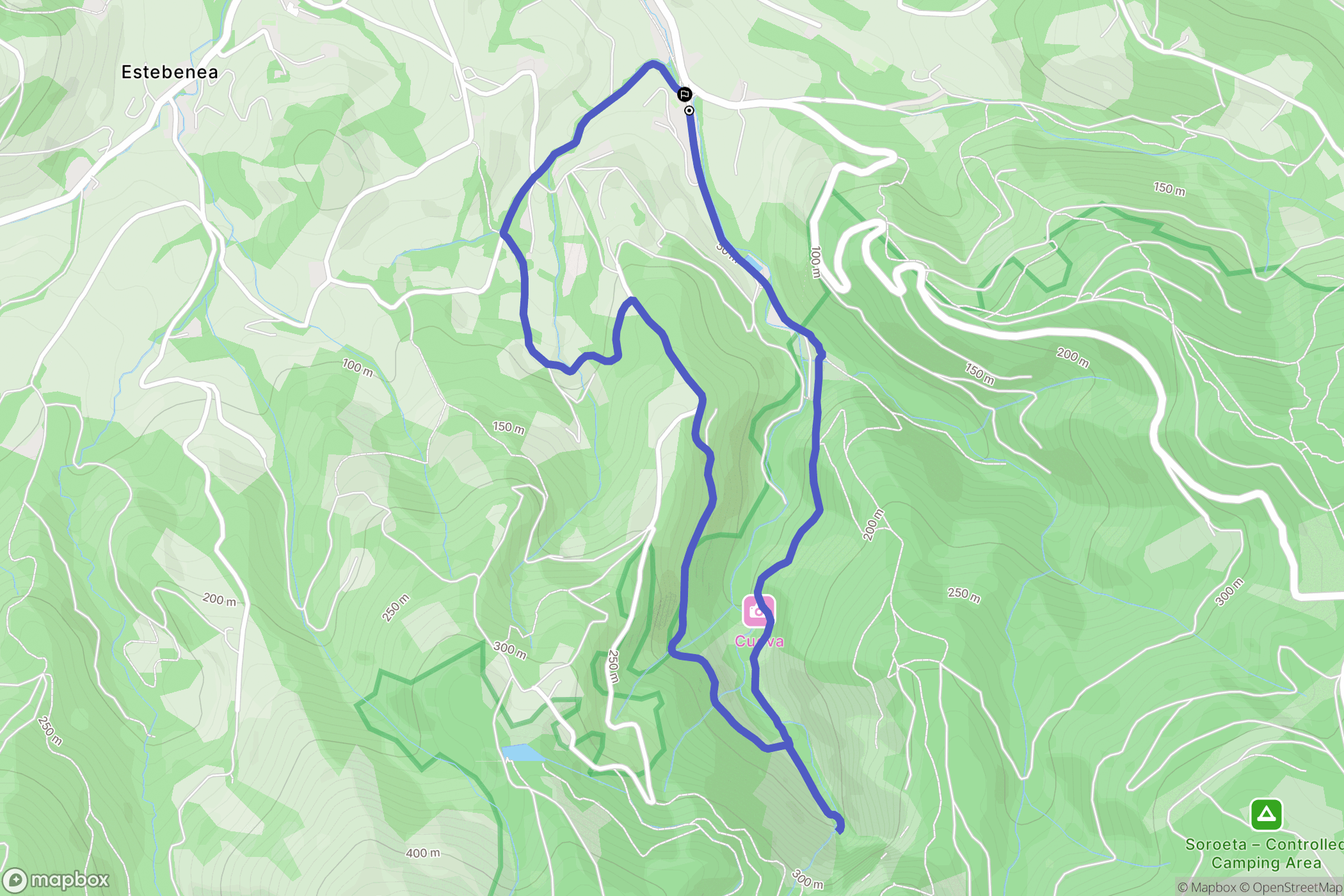 Irún : carte du parcours de randonnée - Spain