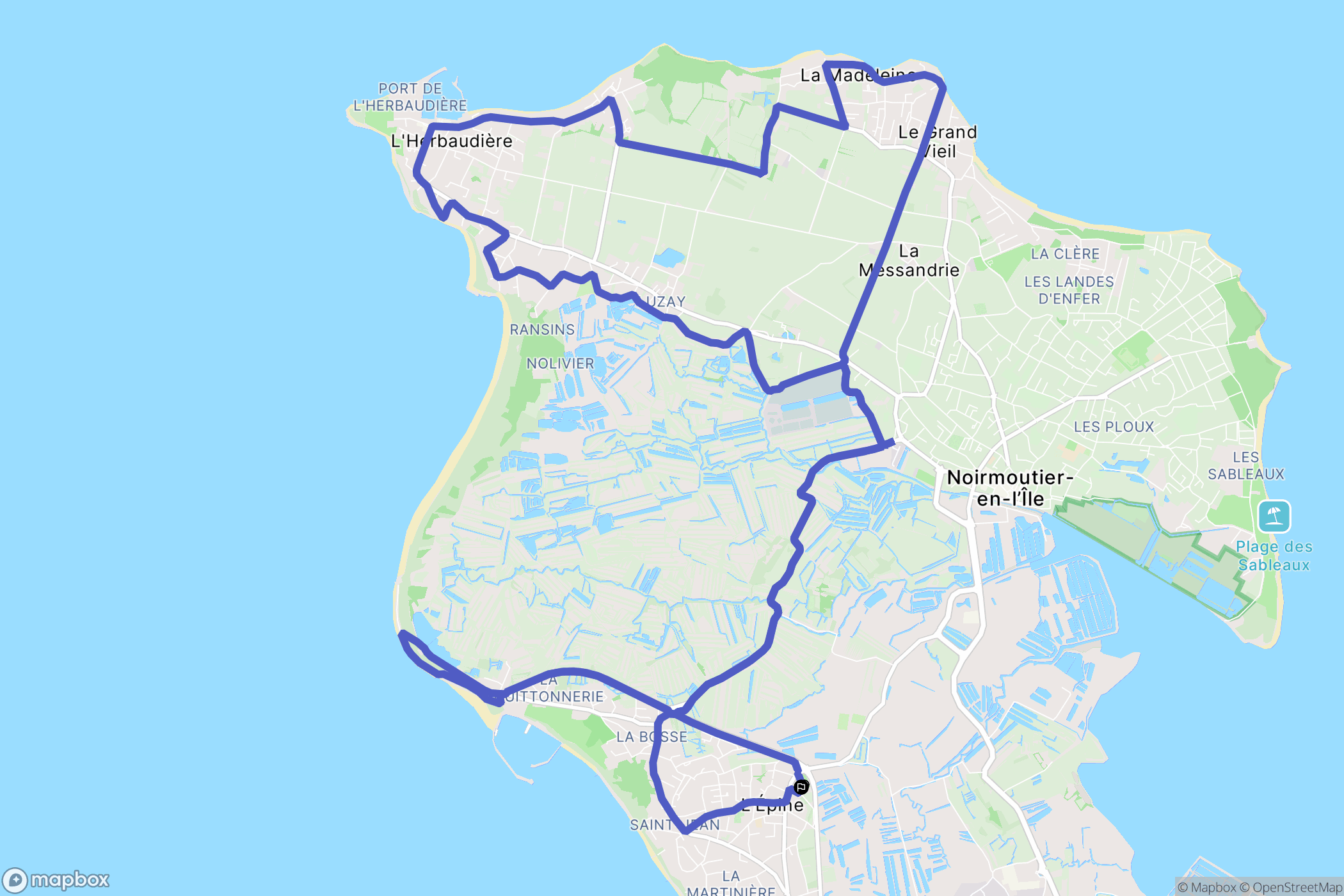 L'Épine : carte du parcours de randonnée - France