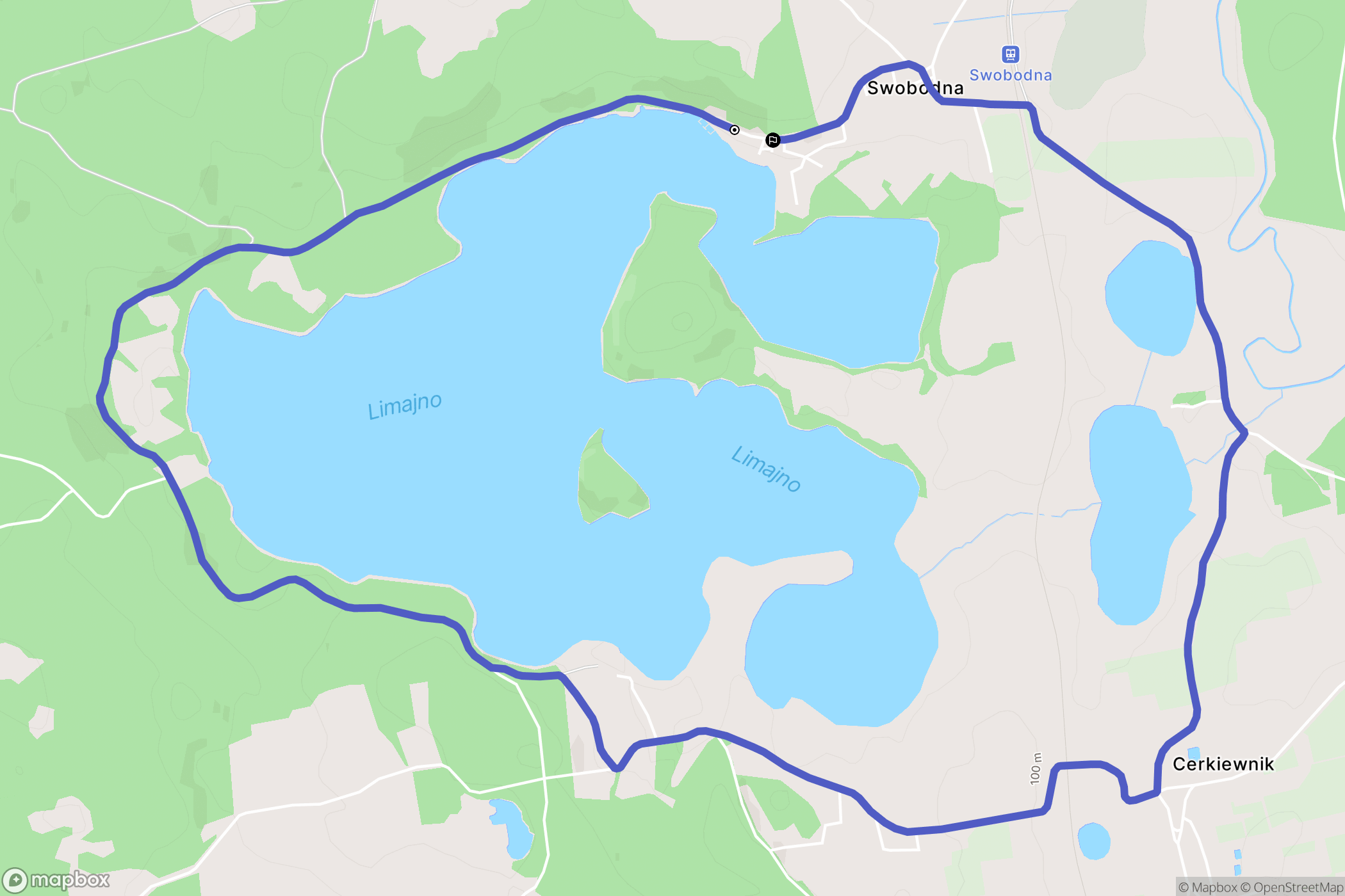 Swobodna: mapa trasy - Poland