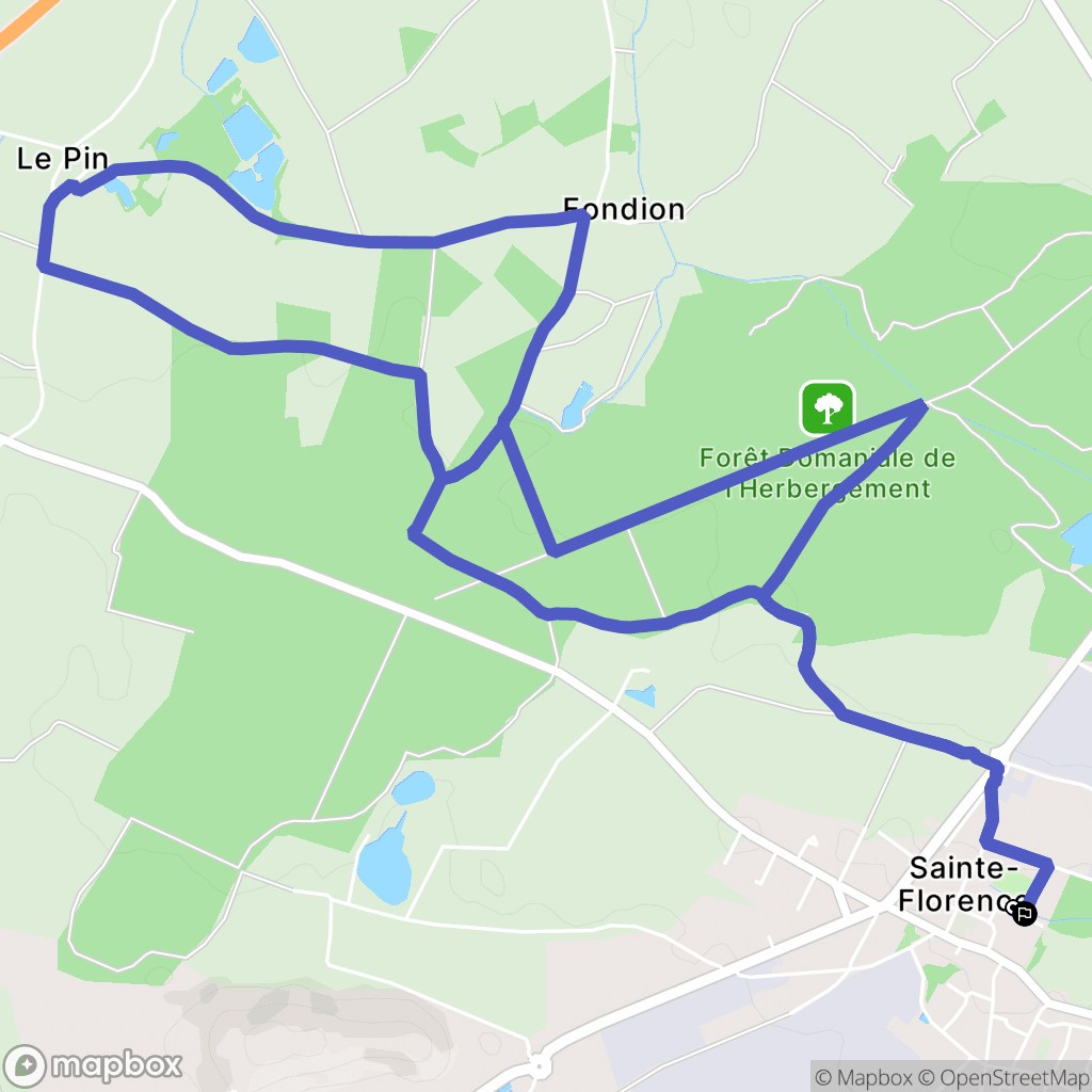Essarts-en-Bocage : carte du parcours de randonnée - France