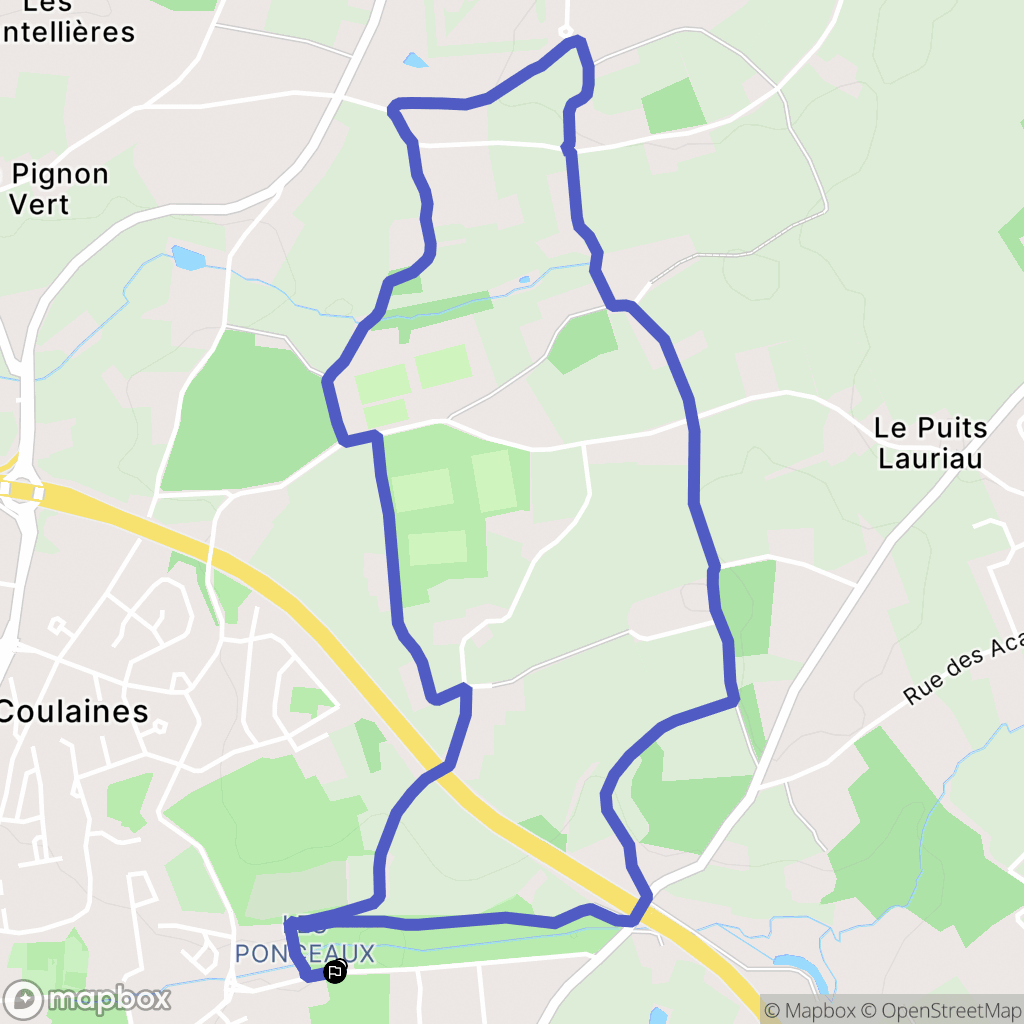 Coulaines : carte du parcours de randonnée - France