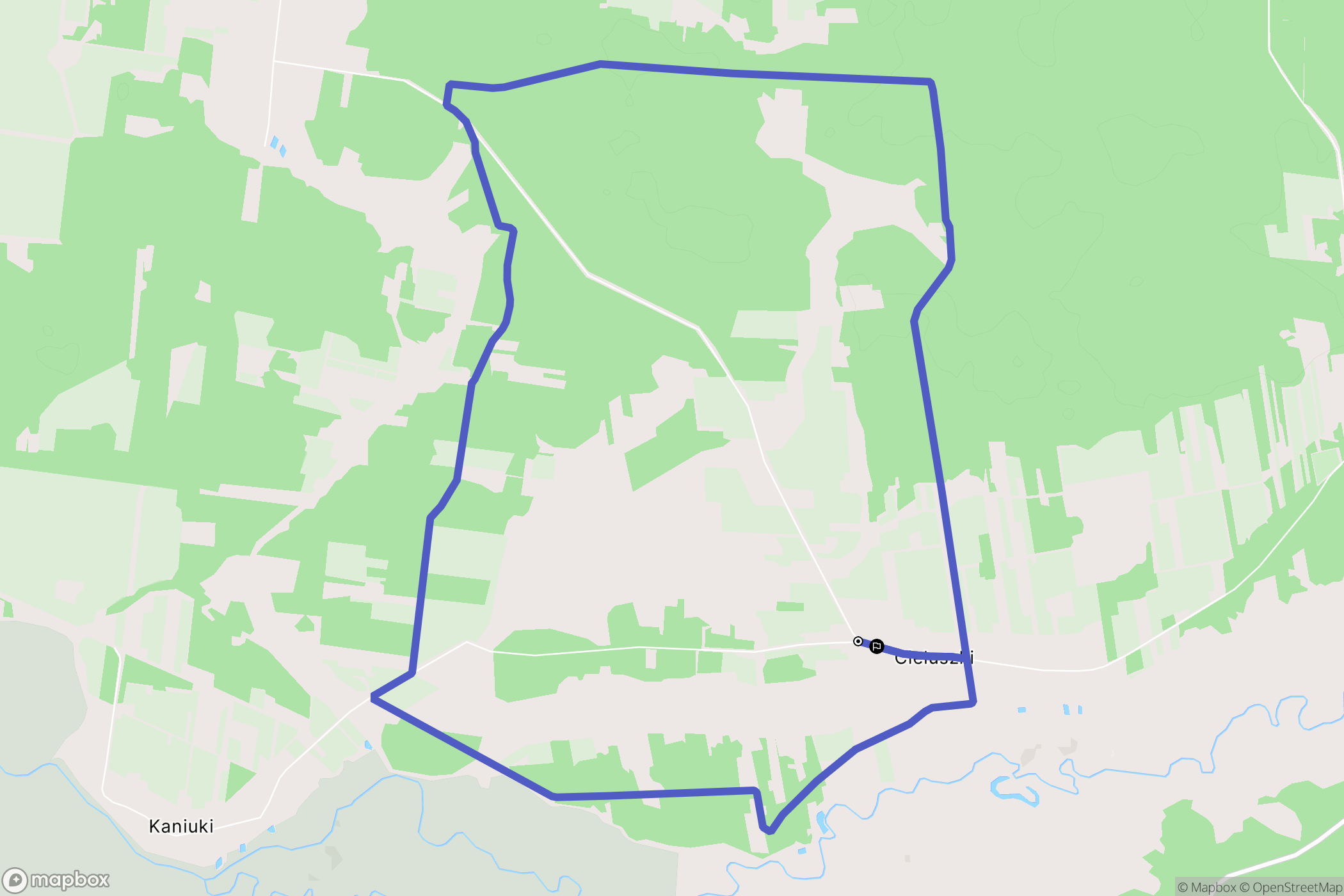 Ciełuszki: mapa trasy - Poland