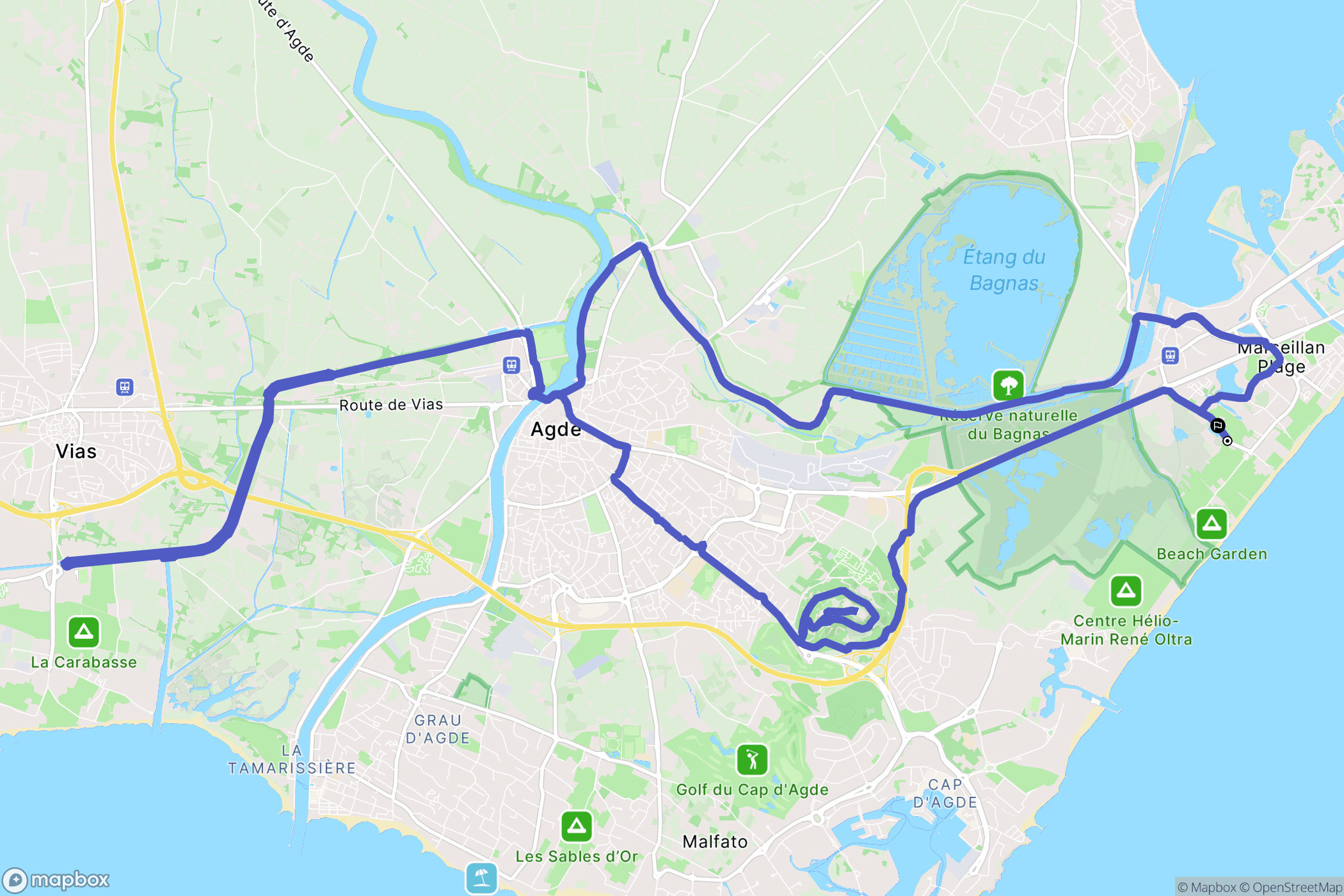Marseillan : carte du parcours de randonnée - France