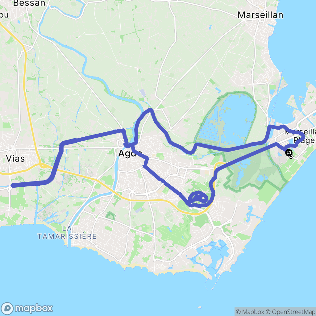 Marseillan : carte du parcours de randonnée - France