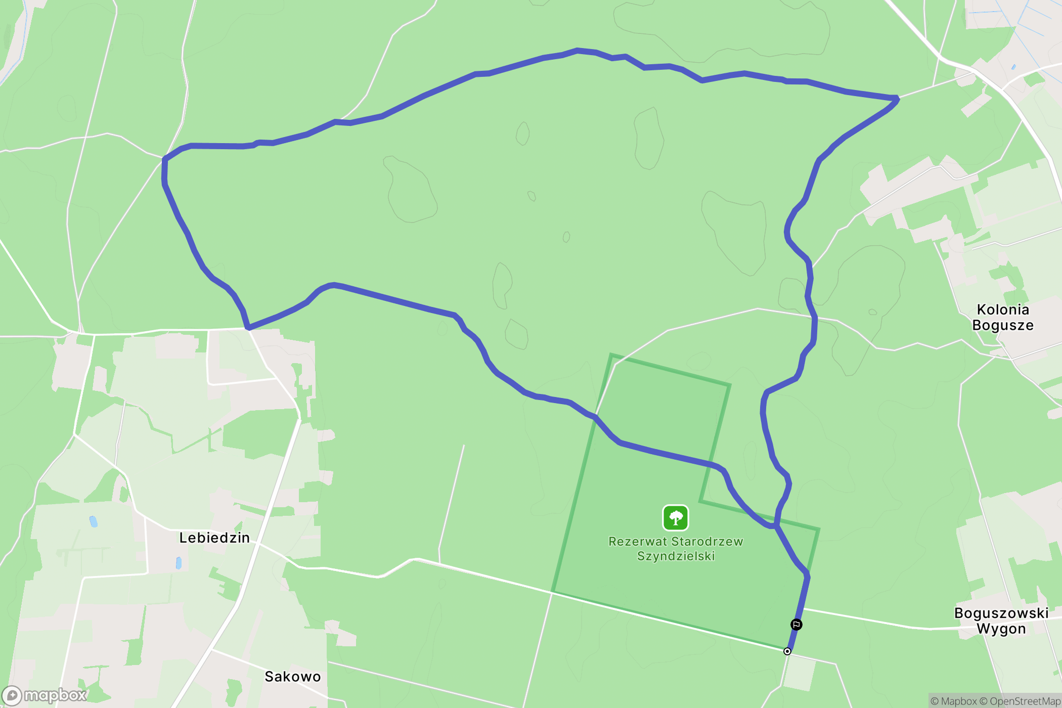 Zaścianki k. Bogusz: mapa trasy - Poland