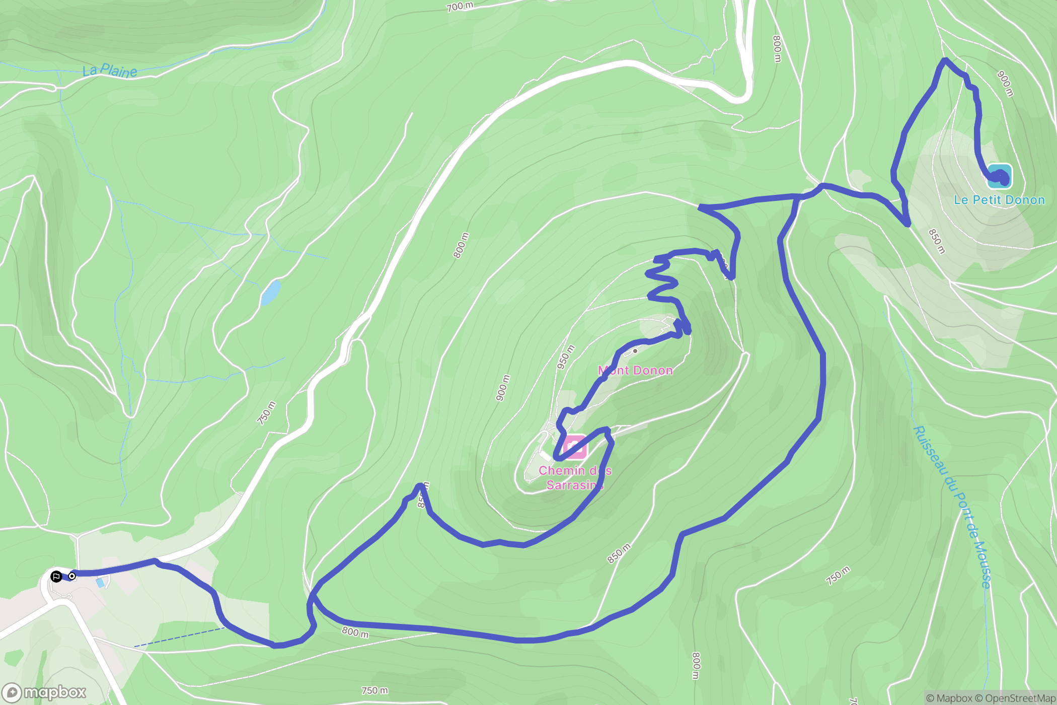 Grandfontaine : carte du parcours de randonnée - France