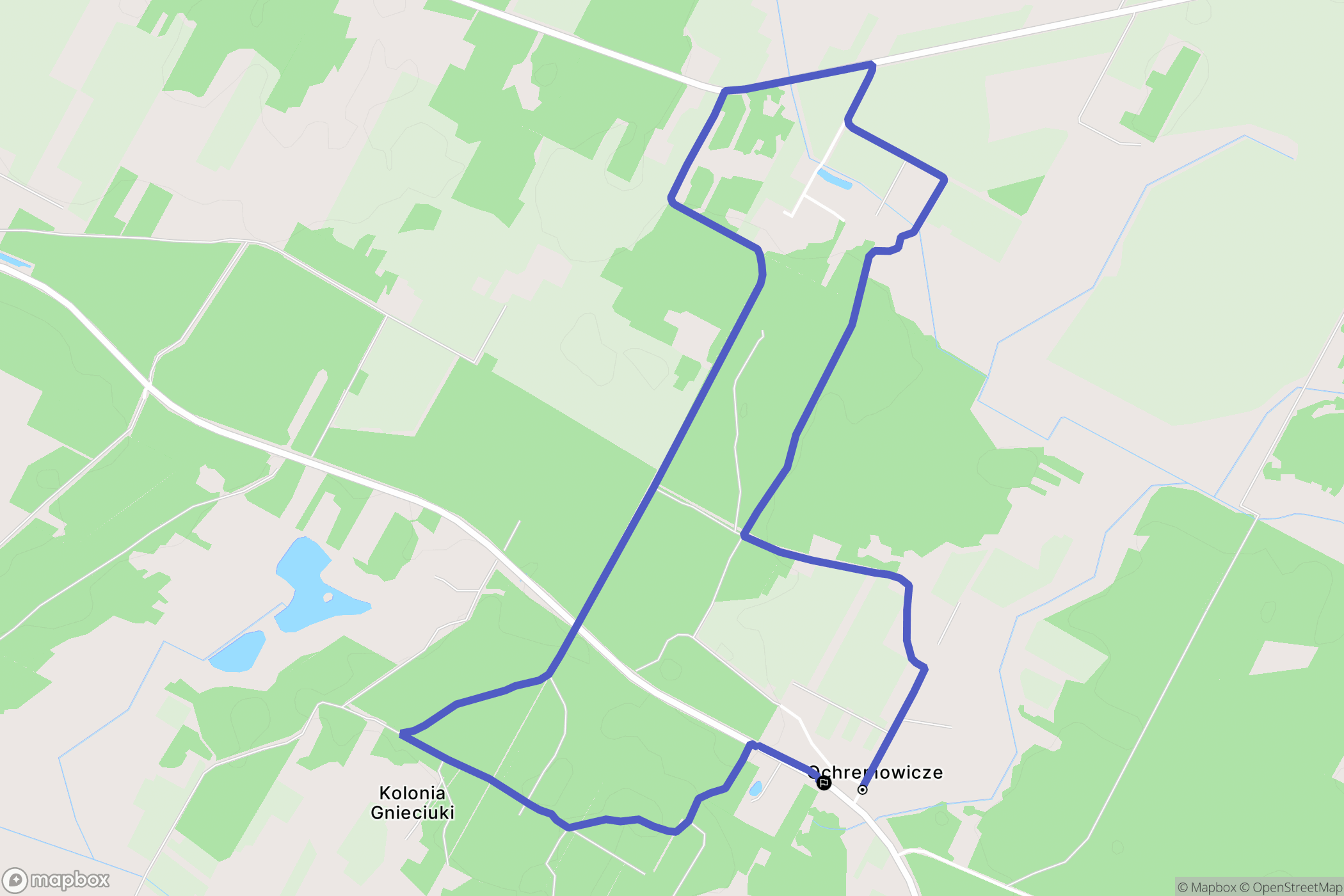 Ochremowicze: mapa trasy - Poland