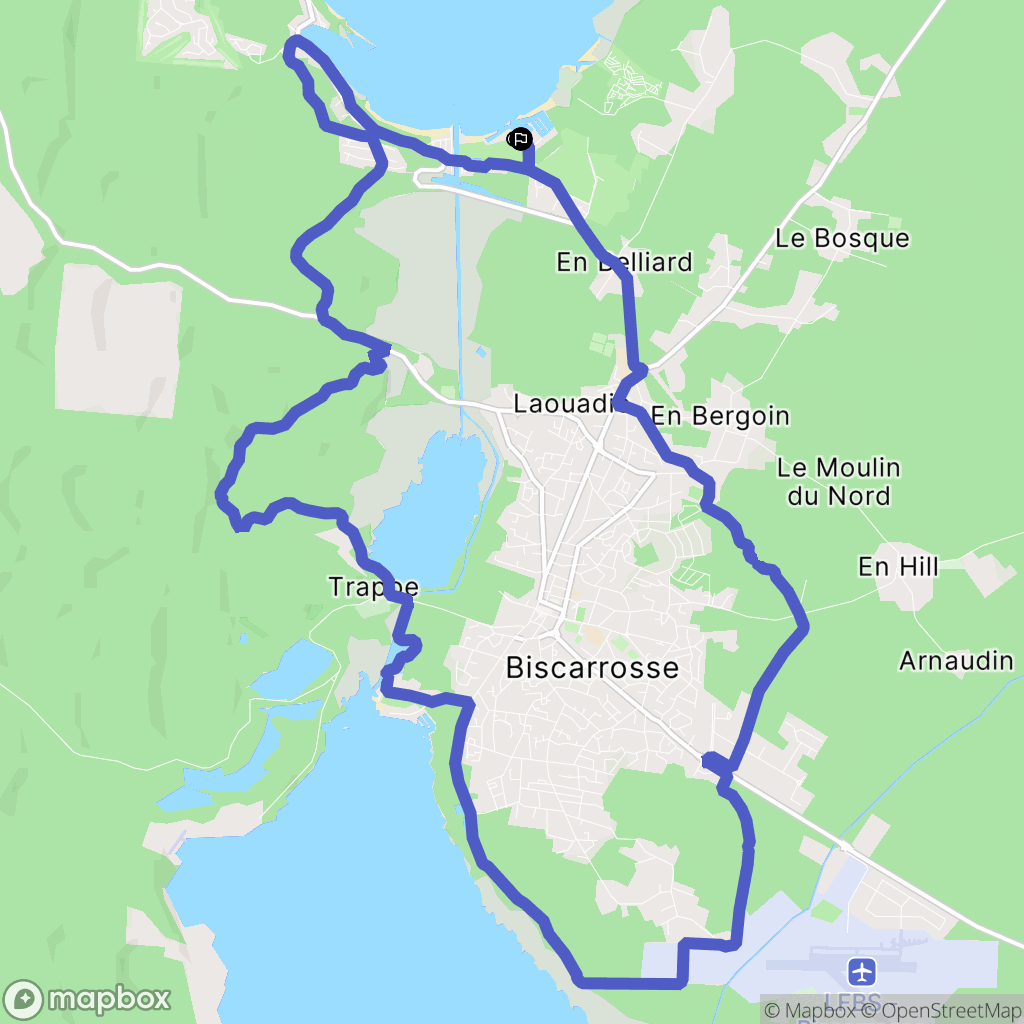 Biscarrosse : carte du parcours de randonnée - France