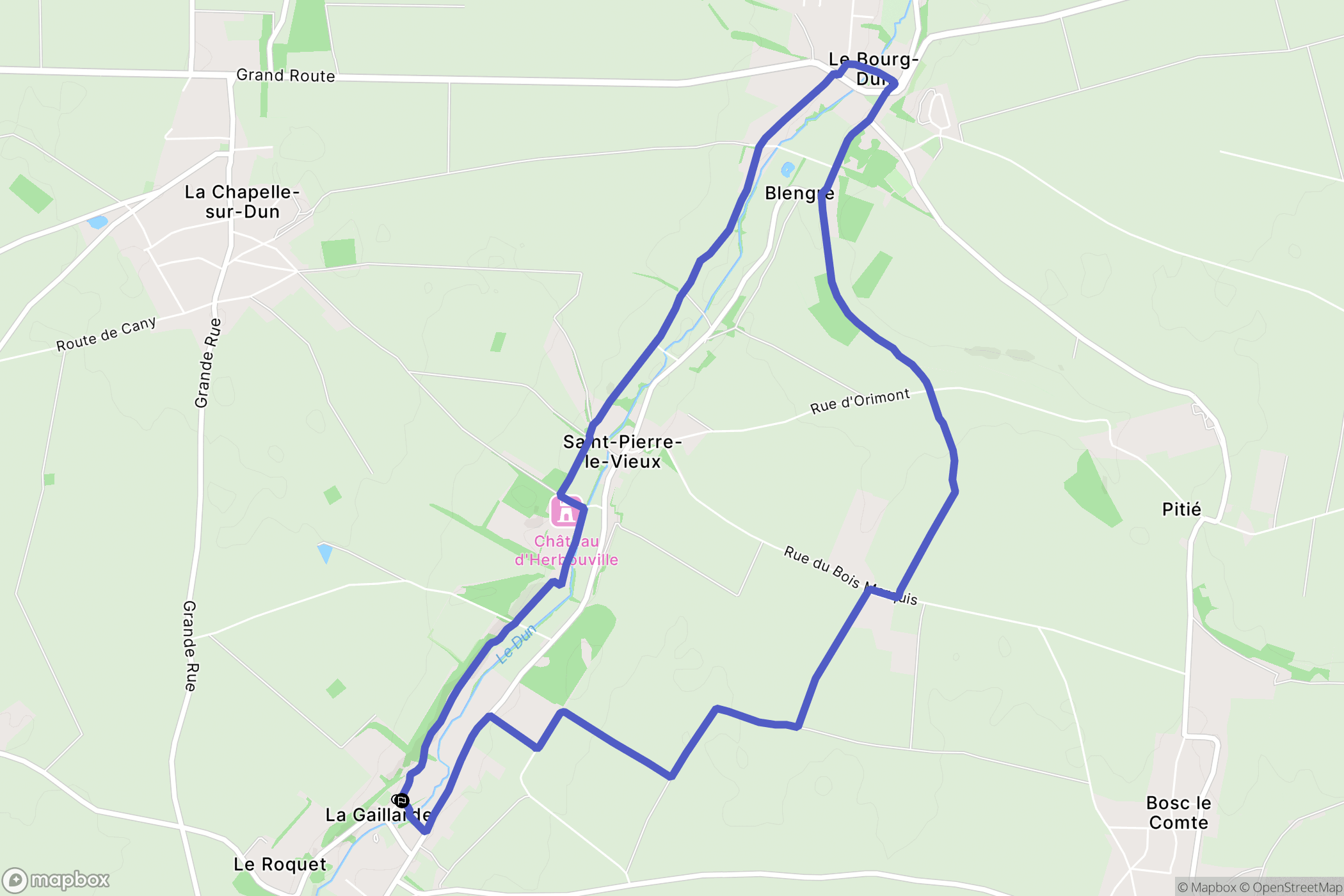 La Gaillarde : carte du parcours de randonnée - France