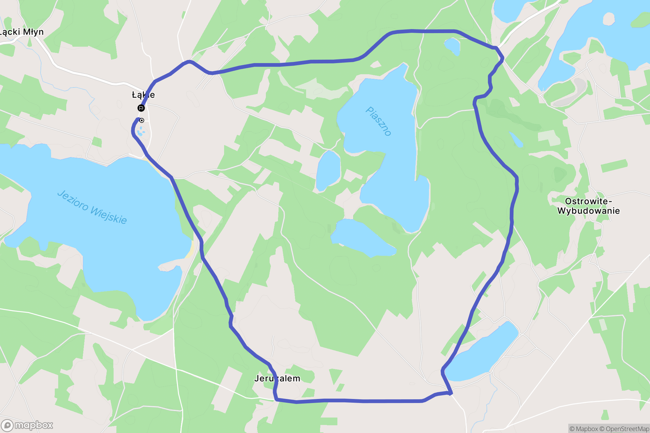 Łąkie: mapa trasy - Poland