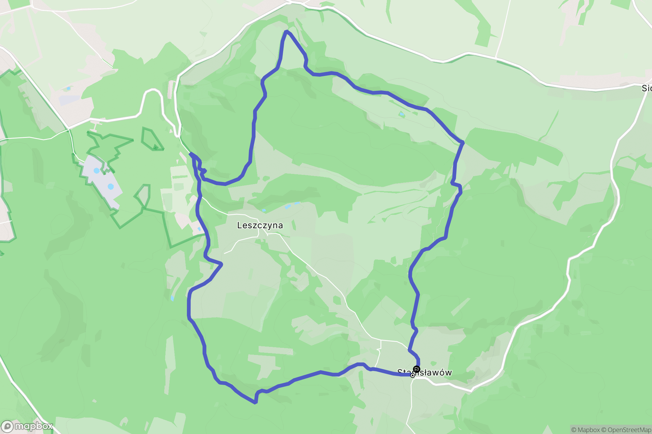 Stanisławów: mapa trasy - Poland