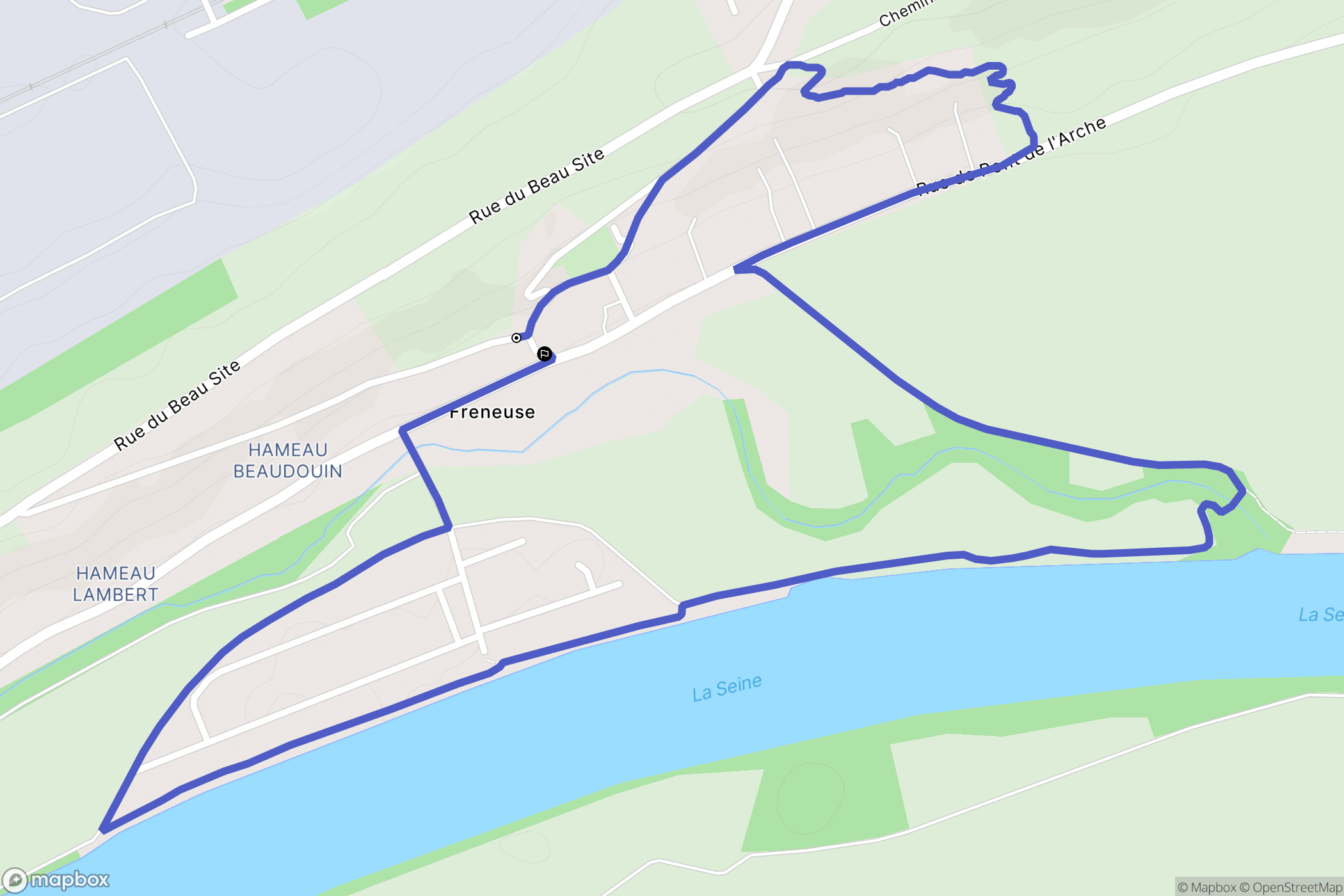 Freneuse : carte du parcours de randonnée - France