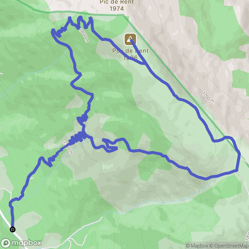 Allons : carte du parcours de randonnée - France