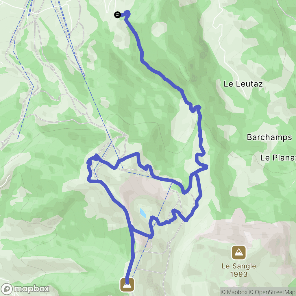 Praz-sur-Arly : carte du parcours de randonnée - France