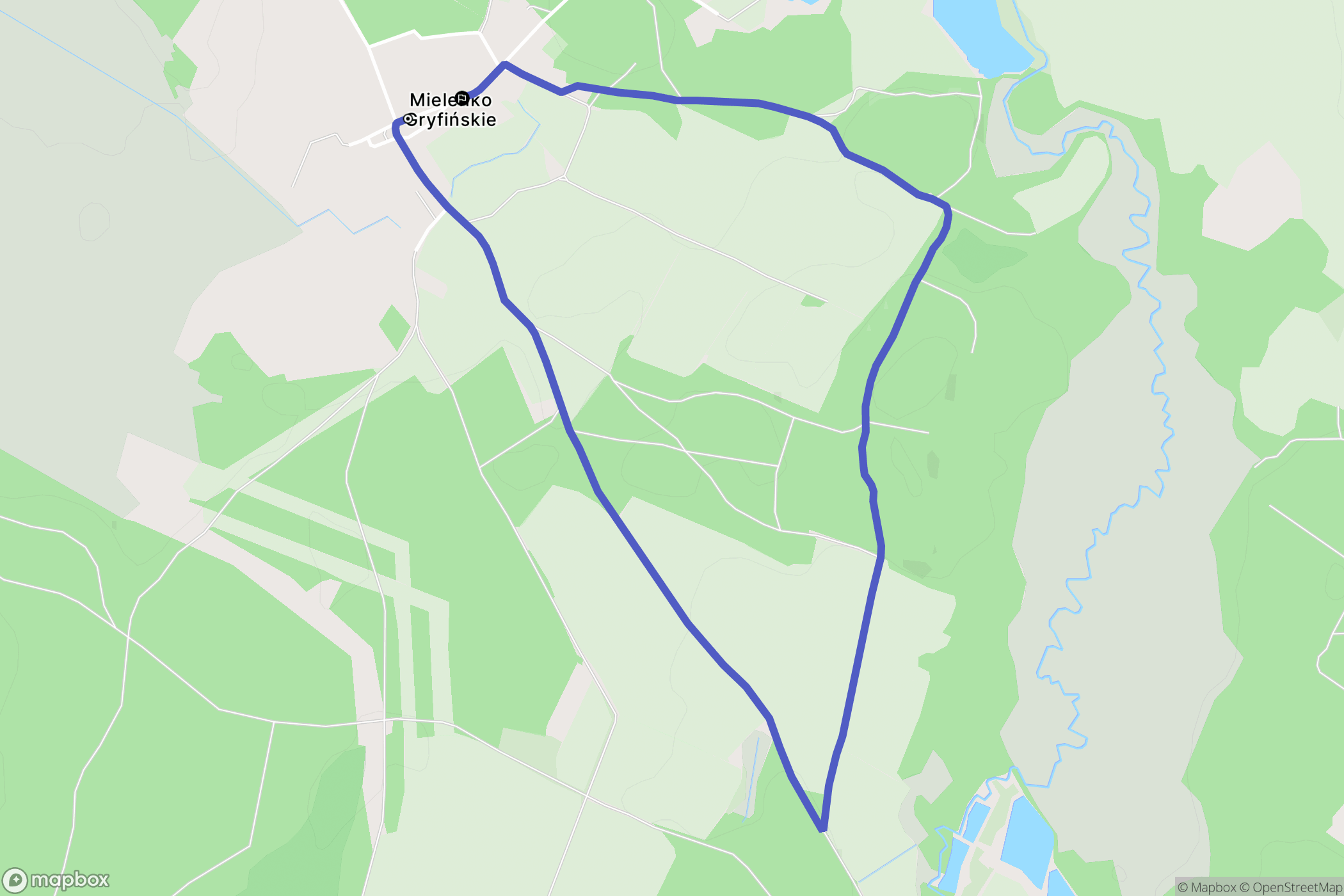 Mielenko Gryfińskie: mapa trasy - Poland
