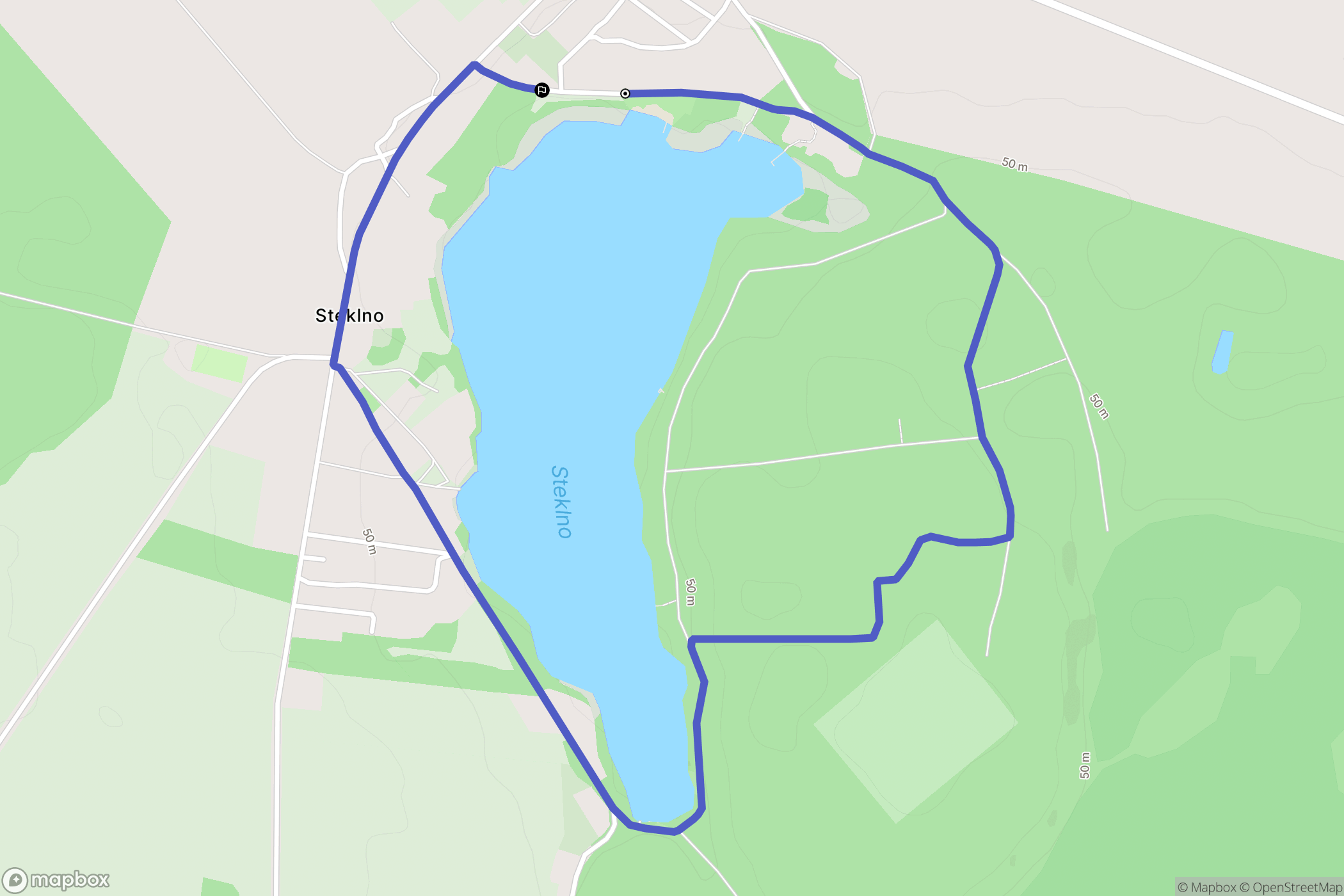 Steklno: mapa trasy - Poland
