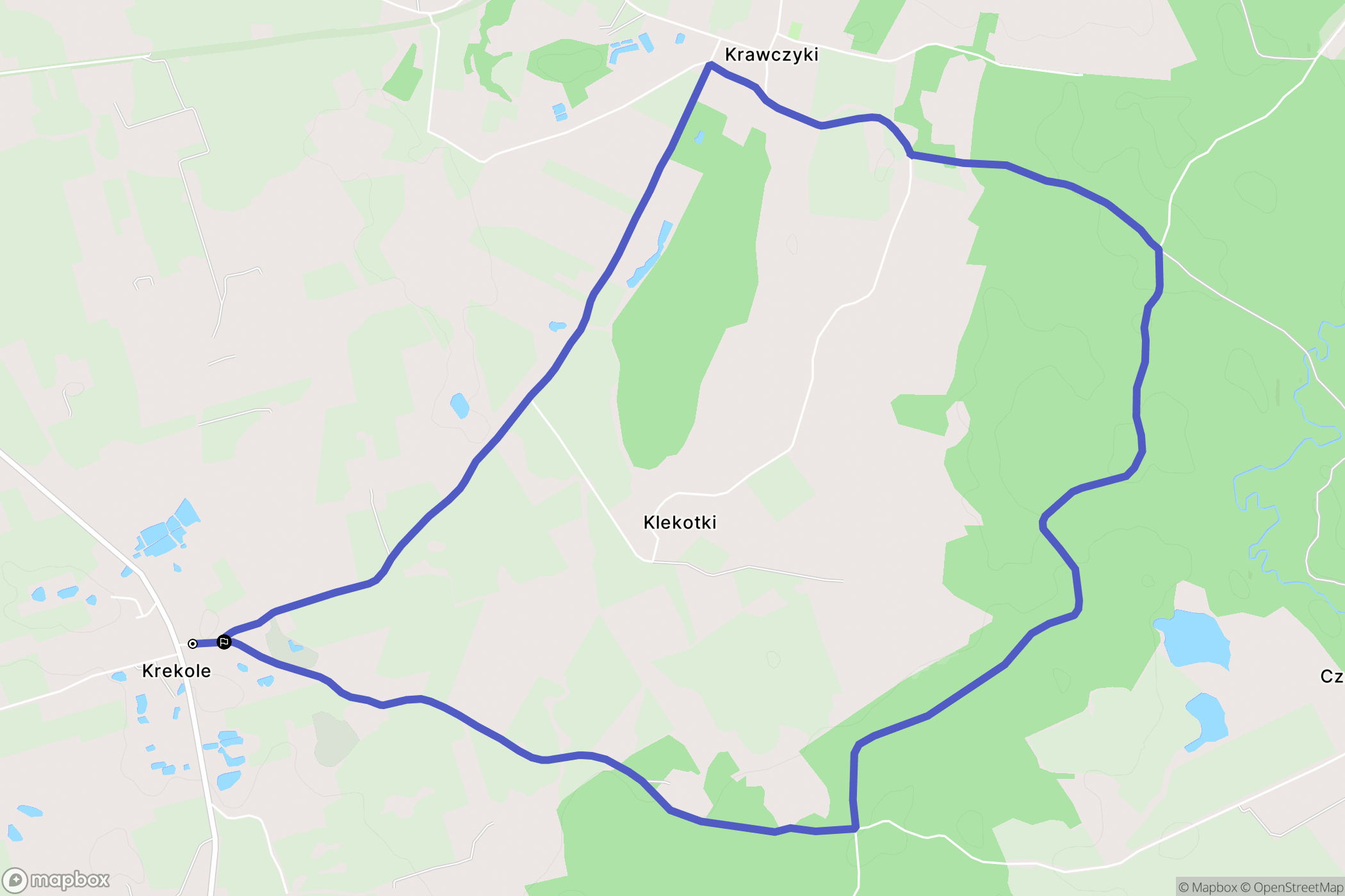 Krekole: mapa trasy - Poland