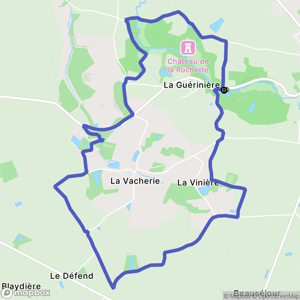 Beaulieu-sous-la-Roche : carte du parcours de randonnée - France