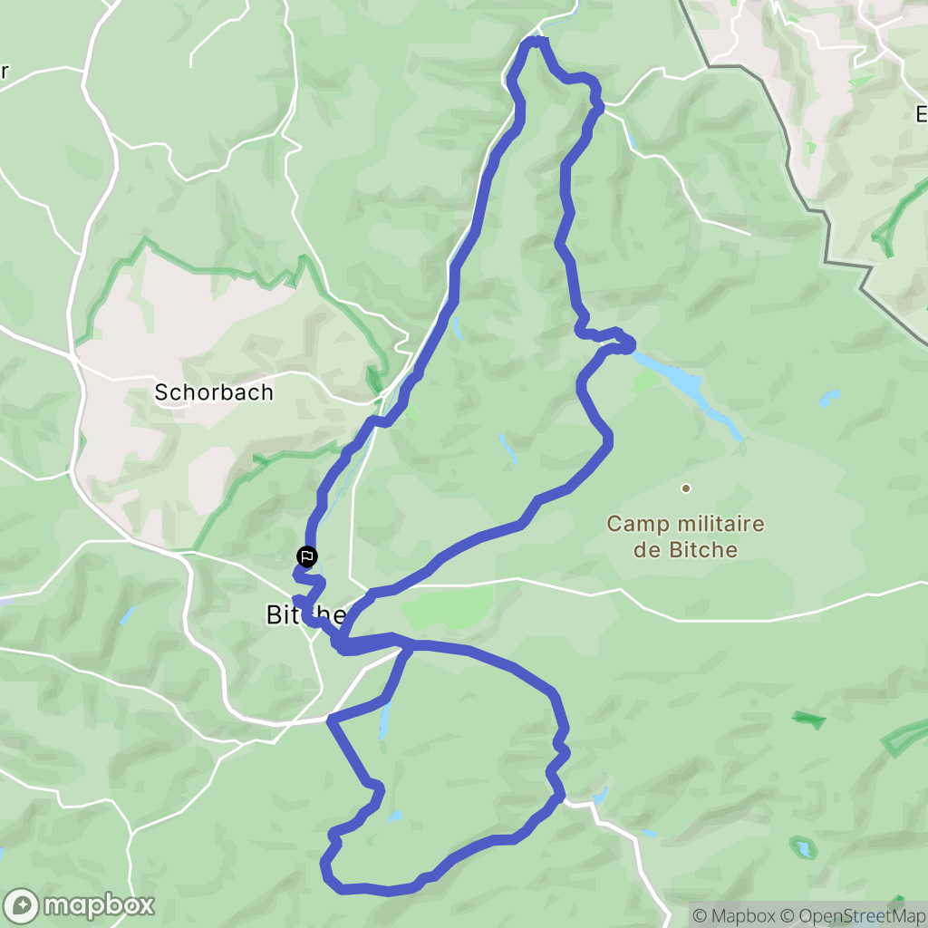 Bitche : carte du parcours de randonnée - France