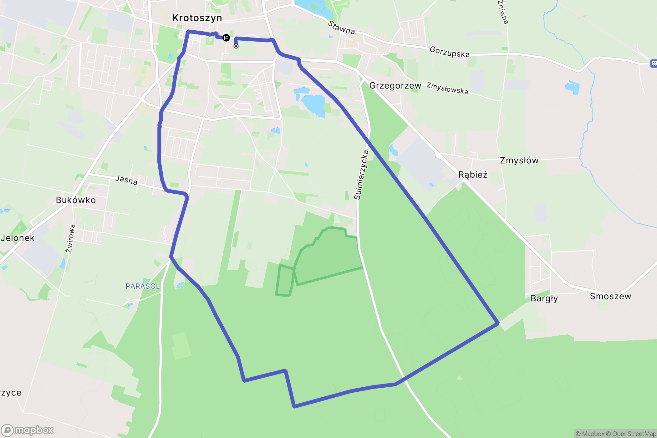 Krotoszyn: mapa trasy - Poland