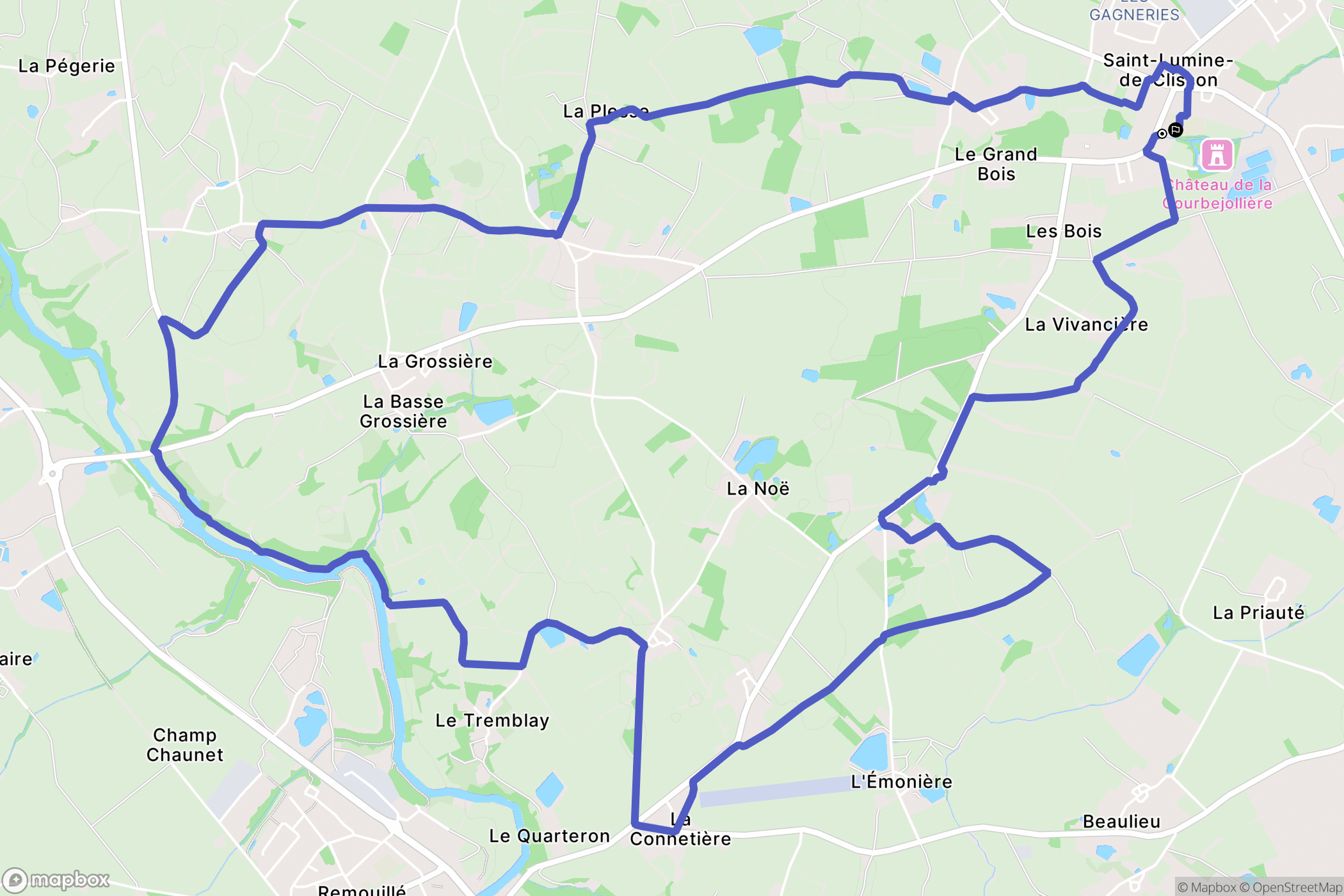 Saint-Lumine-de-Clisson : carte du parcours de randonnée - France