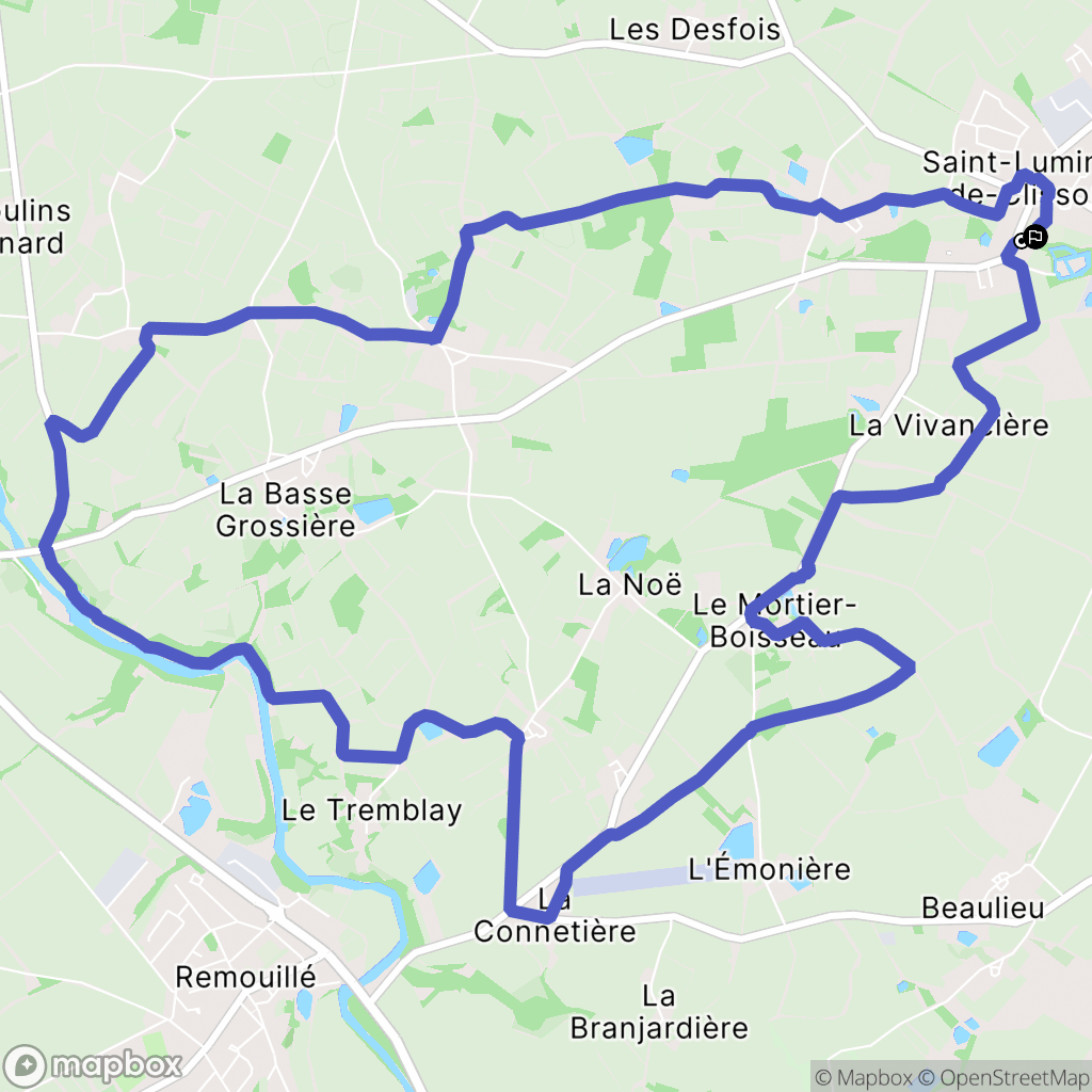 Saint-Lumine-de-Clisson : carte du parcours de randonnée - France