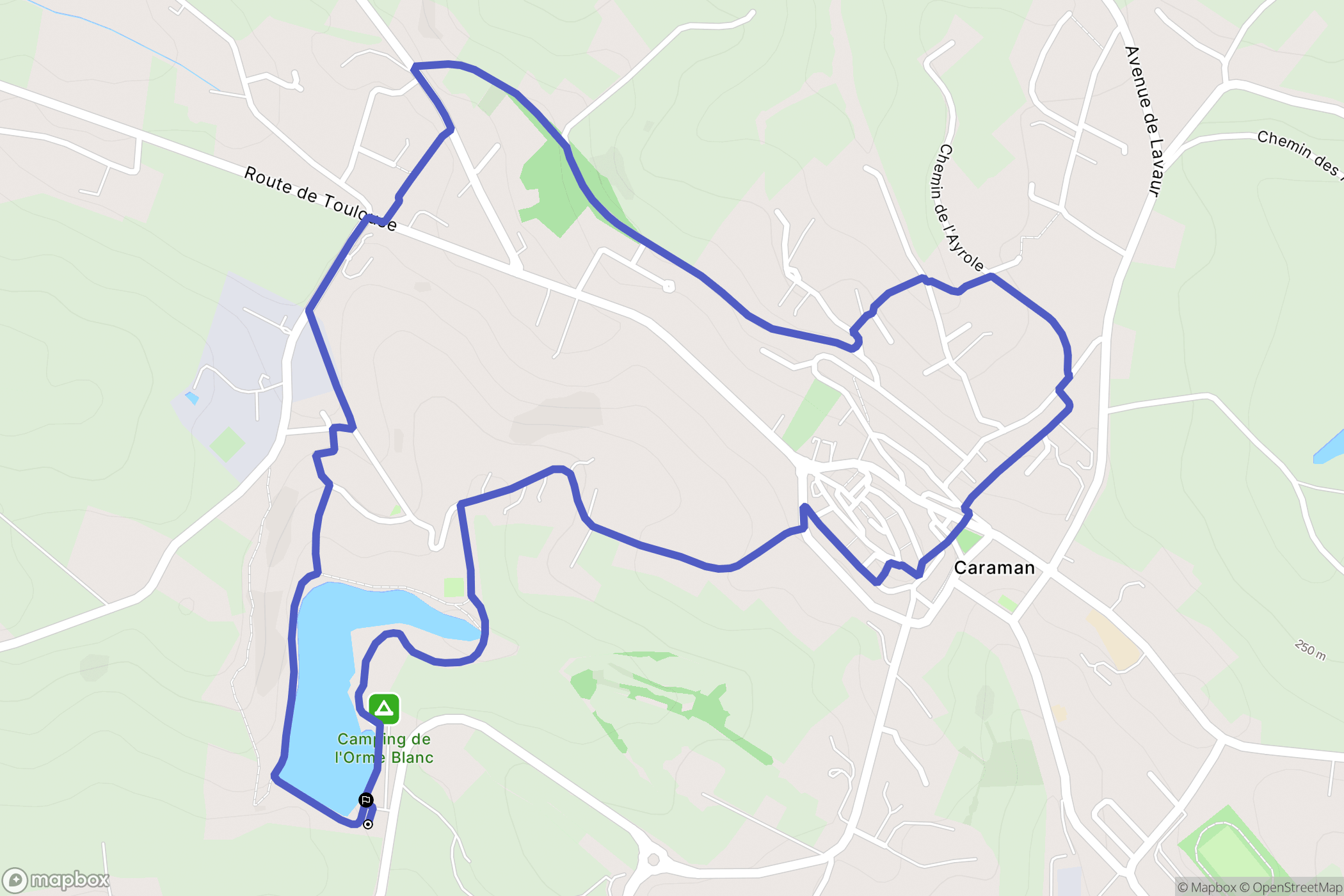 Caraman : carte du parcours de randonnée - France