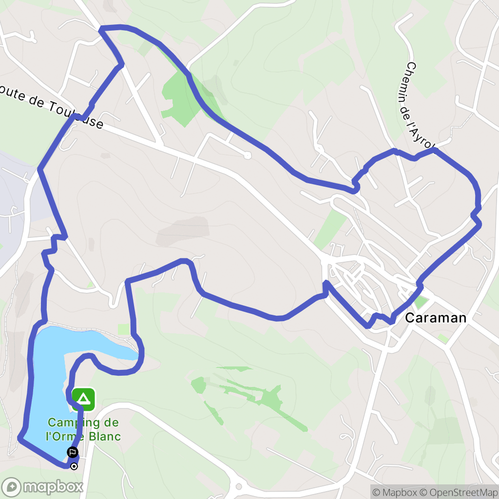 Caraman : carte du parcours de randonnée - France