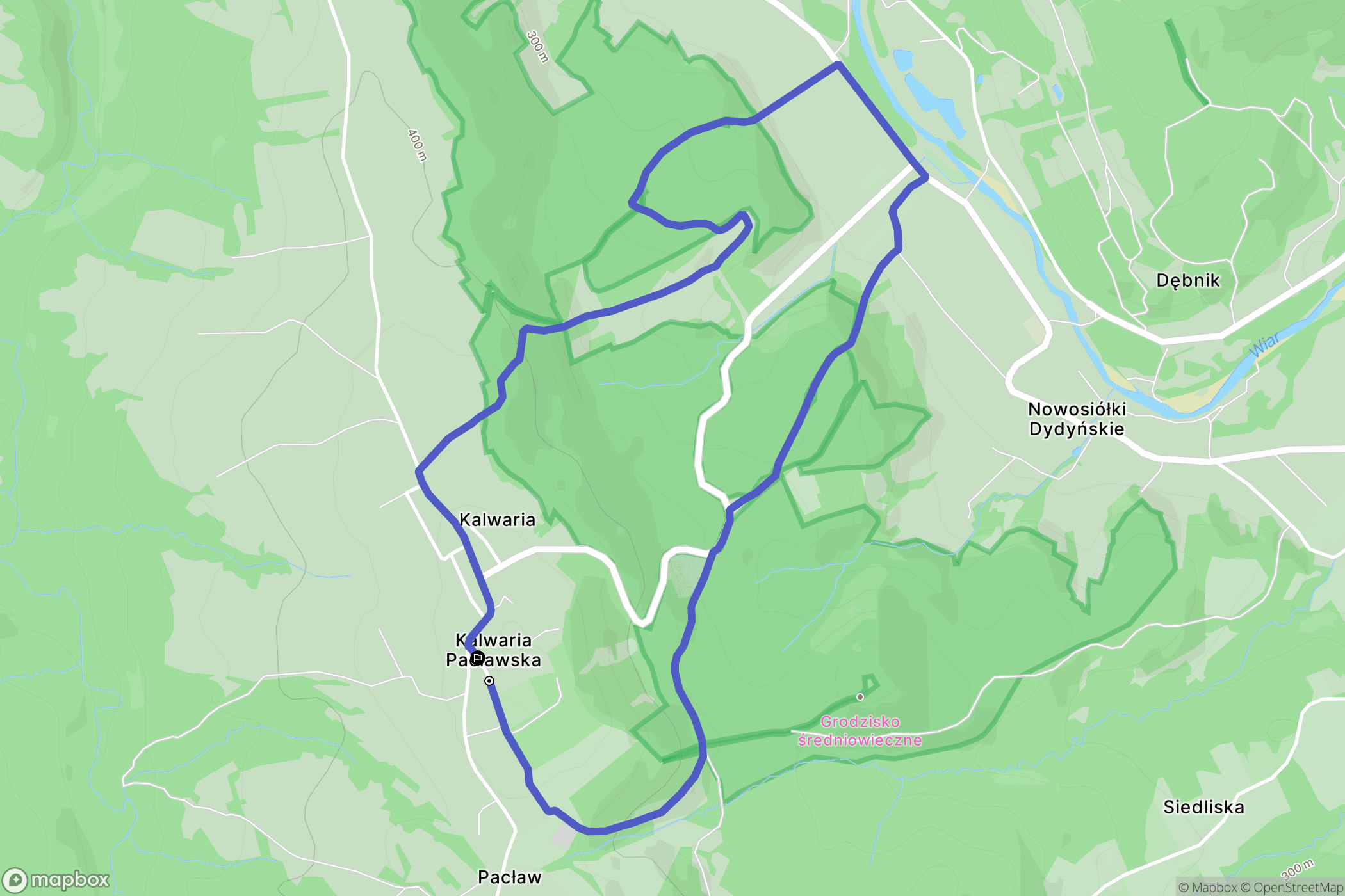 Kalwaria Pacławska: mapa trasy - Poland