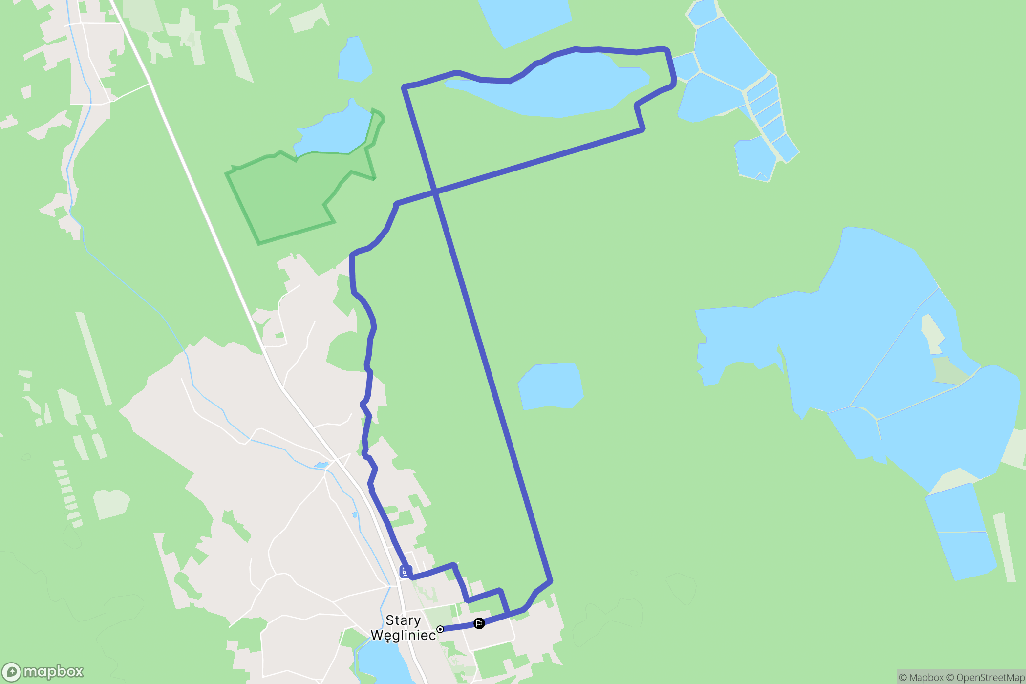 Stary Węgliniec: mapa trasy - Poland