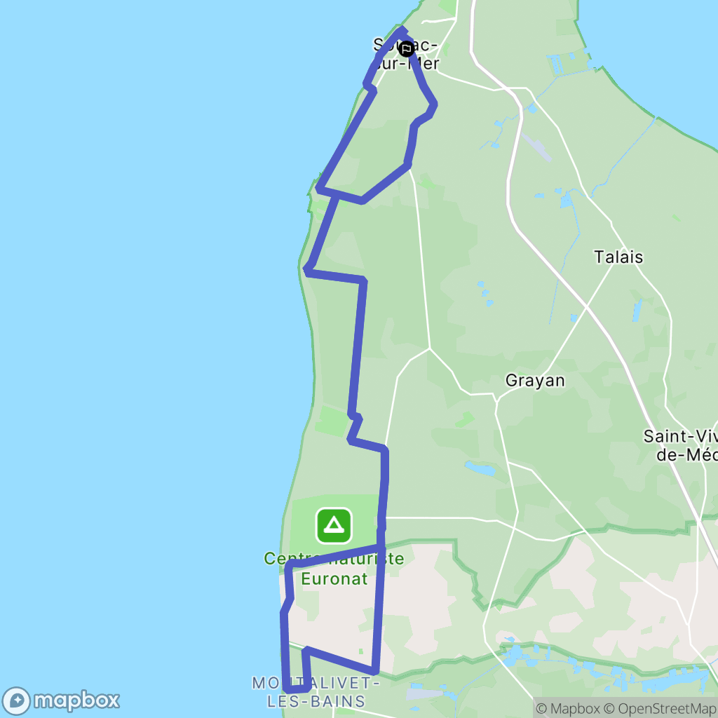 Soulac-sur-Mer : carte du parcours de randonnée - France
