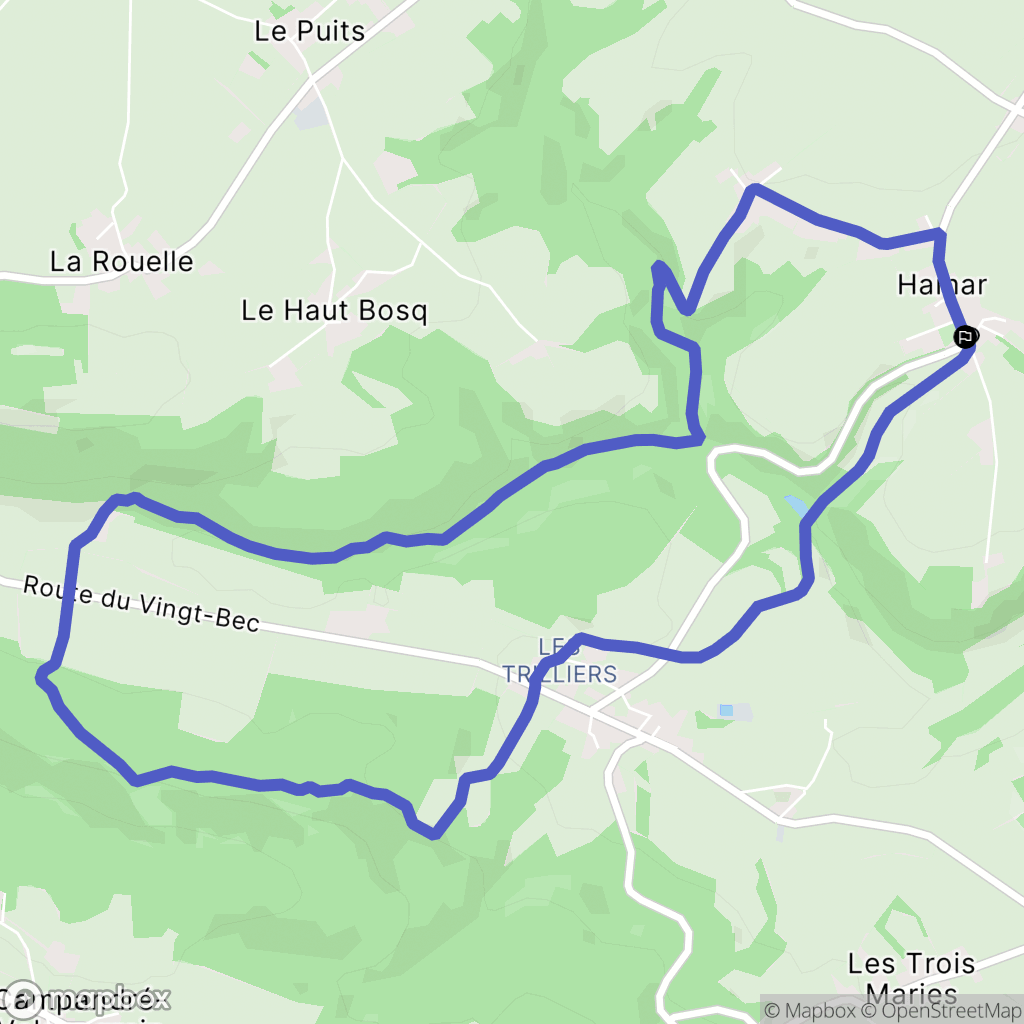 Le Hom : carte du parcours de randonnée - France
