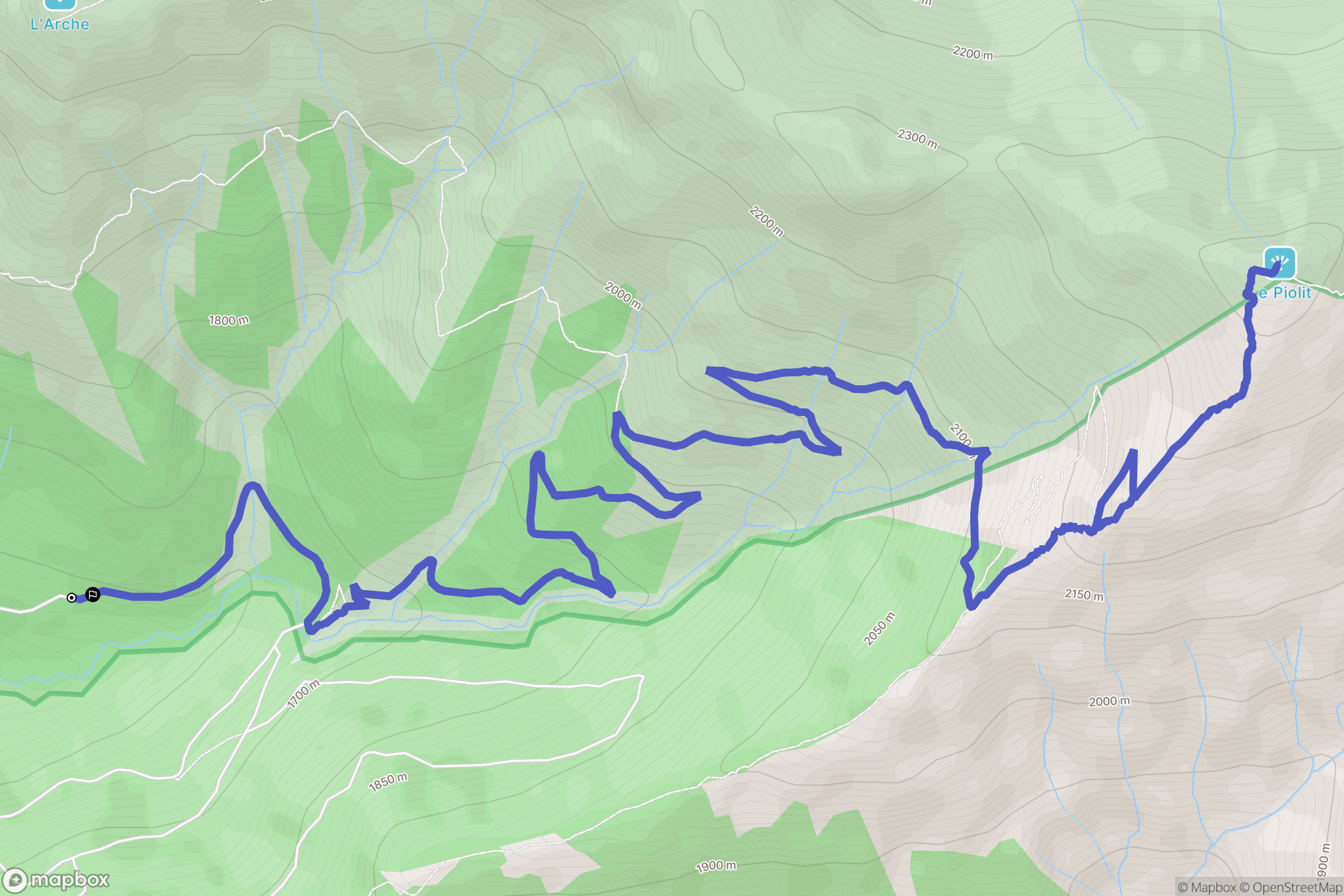 Ancelle : carte du parcours de randonnée - France