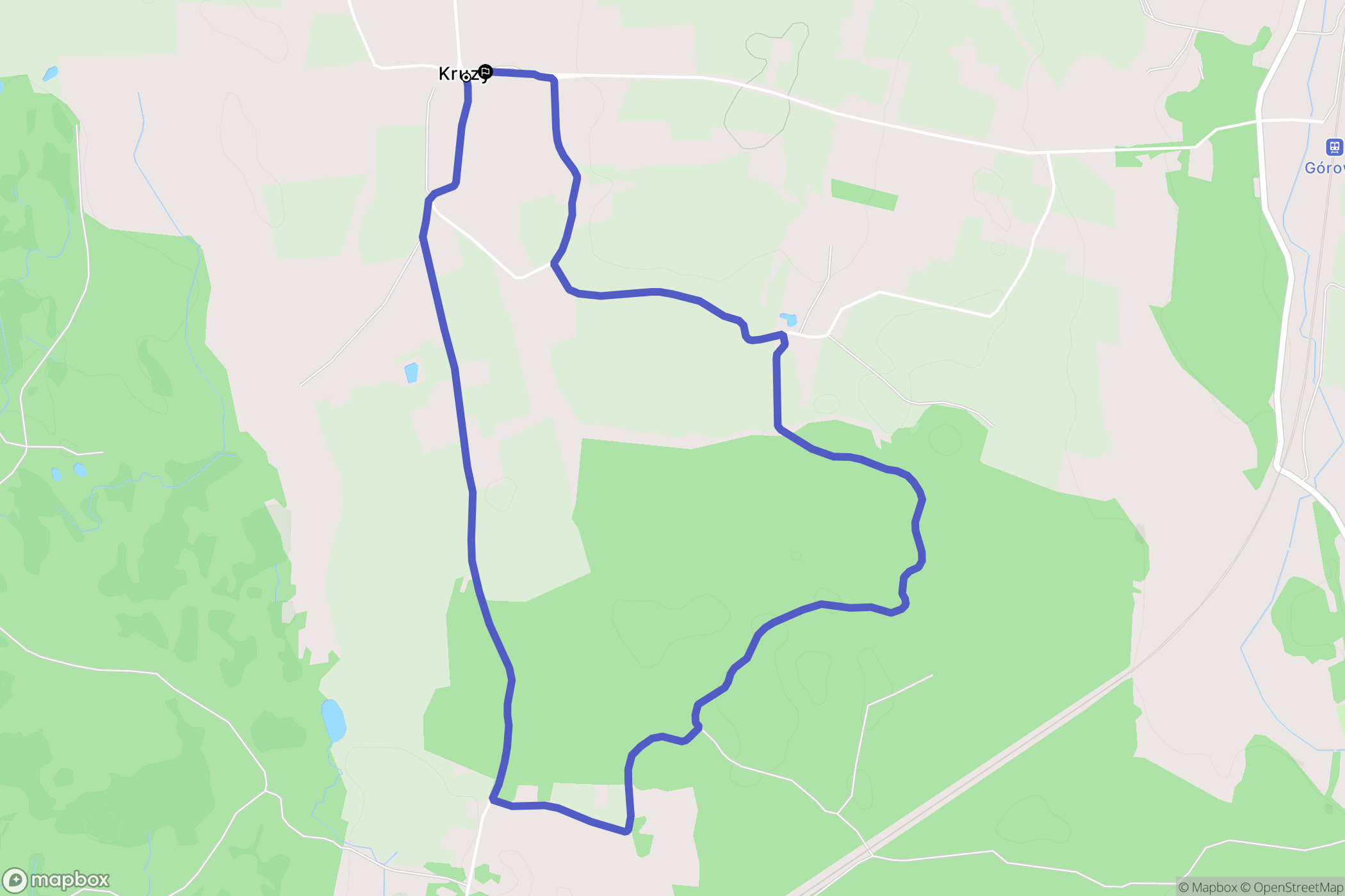 Kruzy: mapa trasy - Poland