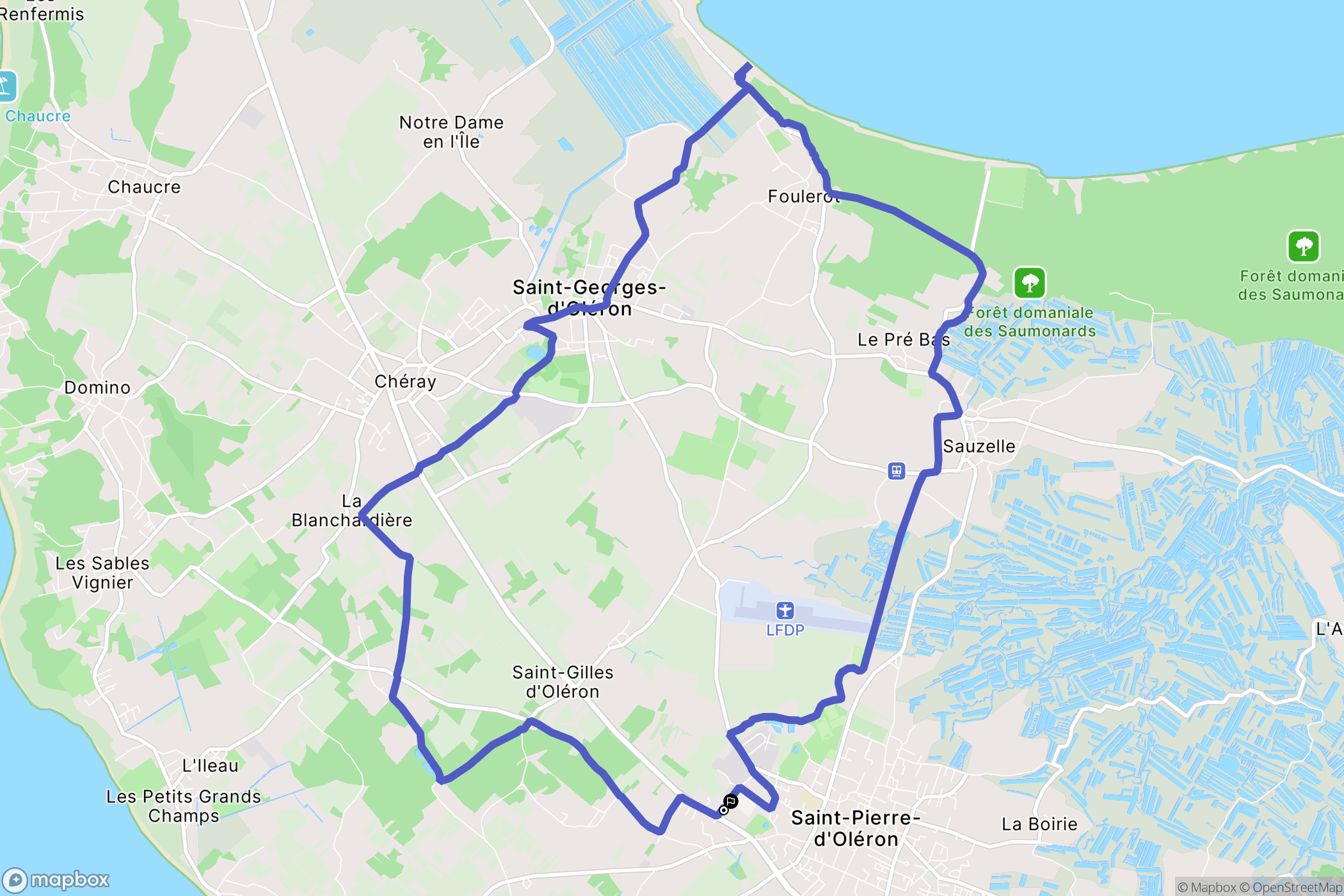 Saint-Pierre-d'Oléron : carte du parcours de randonnée - France
