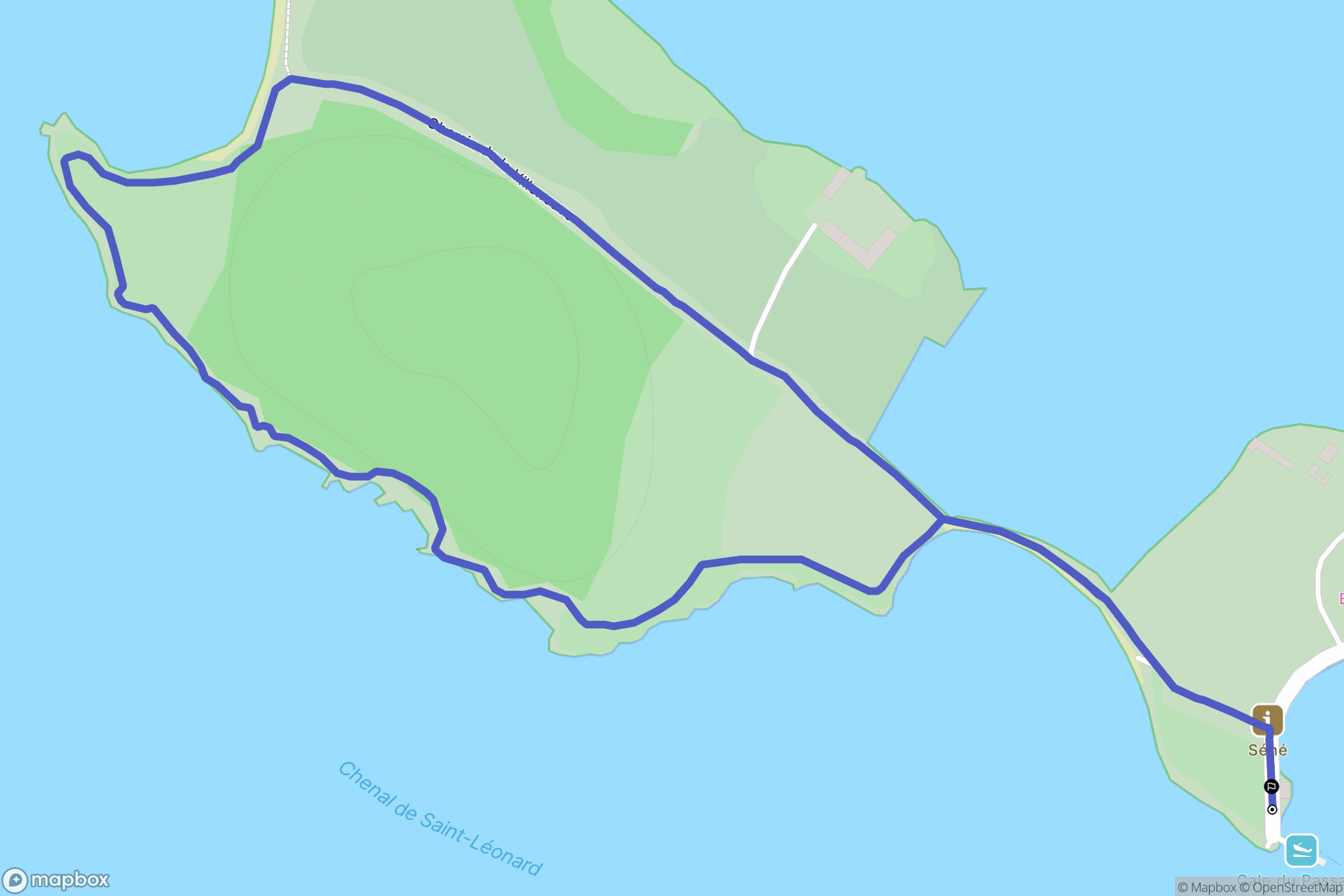 Séné : carte du parcours de randonnée - France