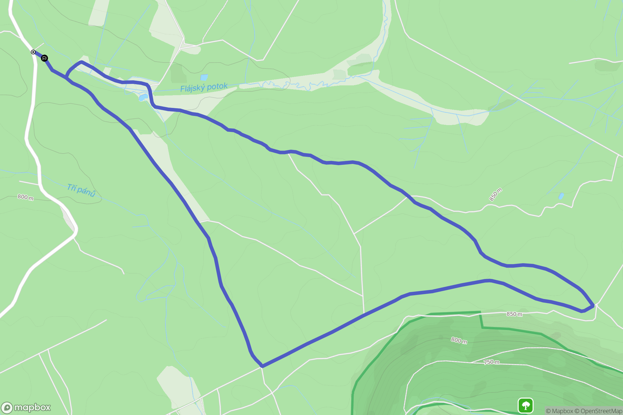 Osek: mapa trasy - Czechia