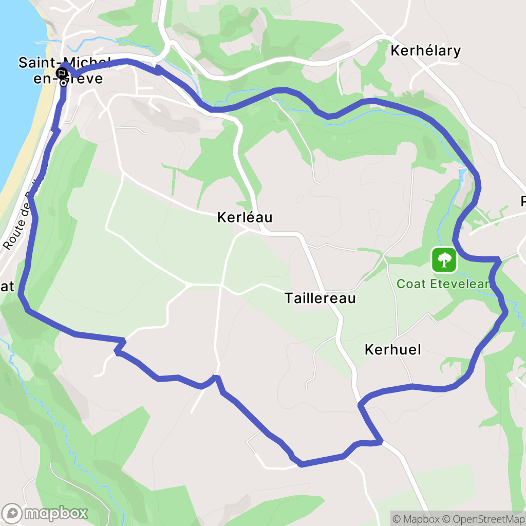 Saint-Michel-en-Grève : carte du parcours de randonnée - France