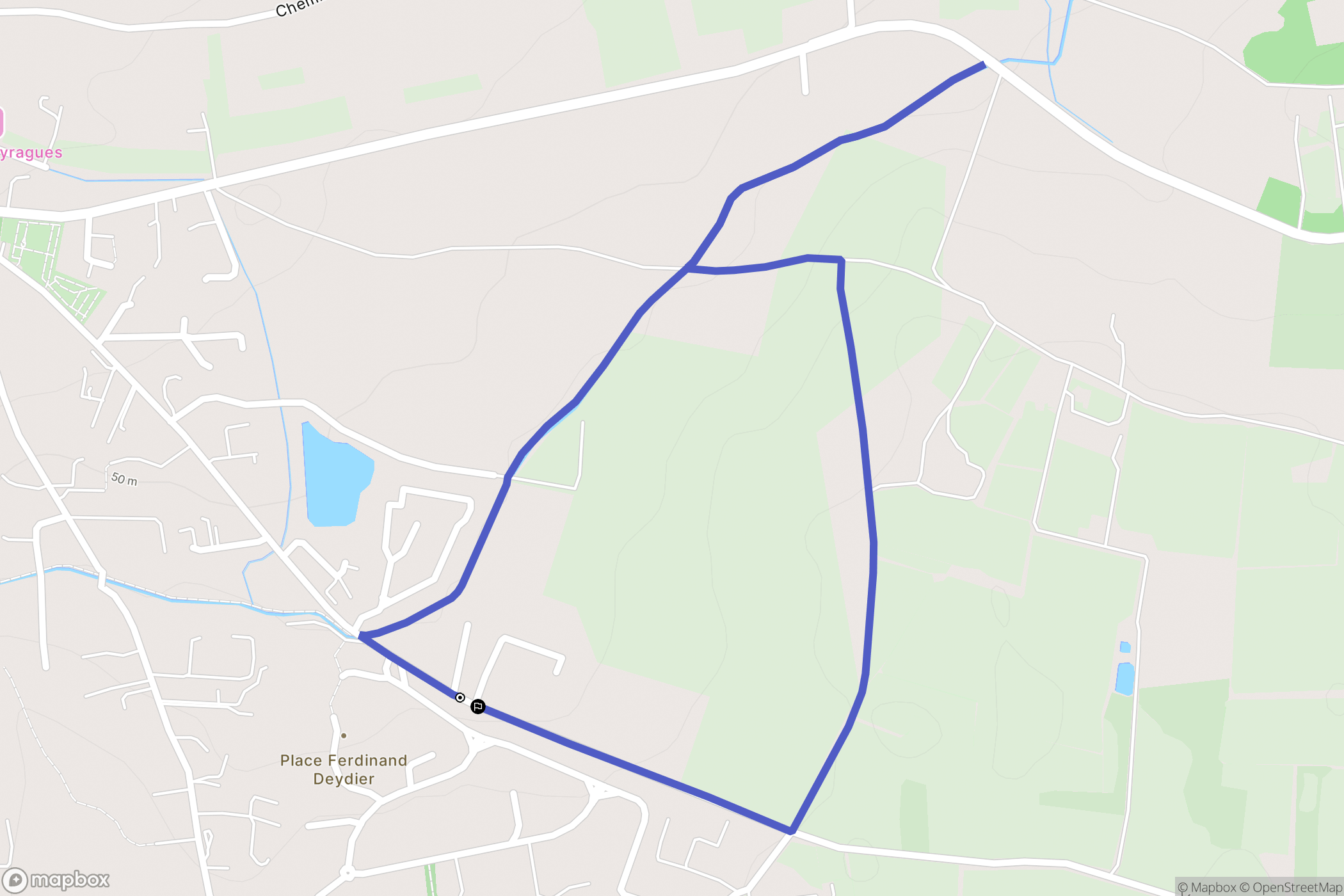 Eyragues : carte du parcours de randonnée - France
